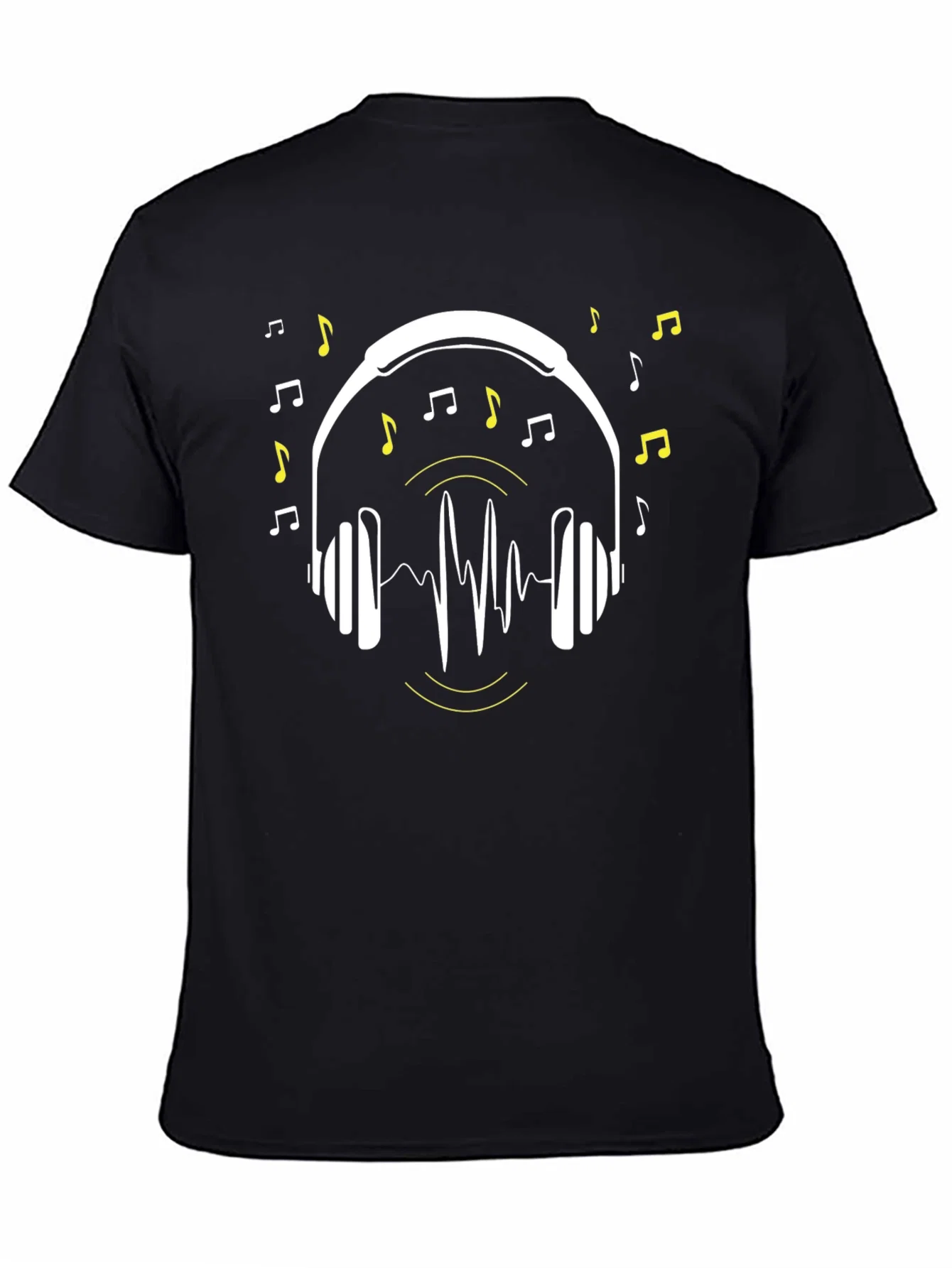 Rebbecca Music Lover T-Shirt - Headphones & Notes Design