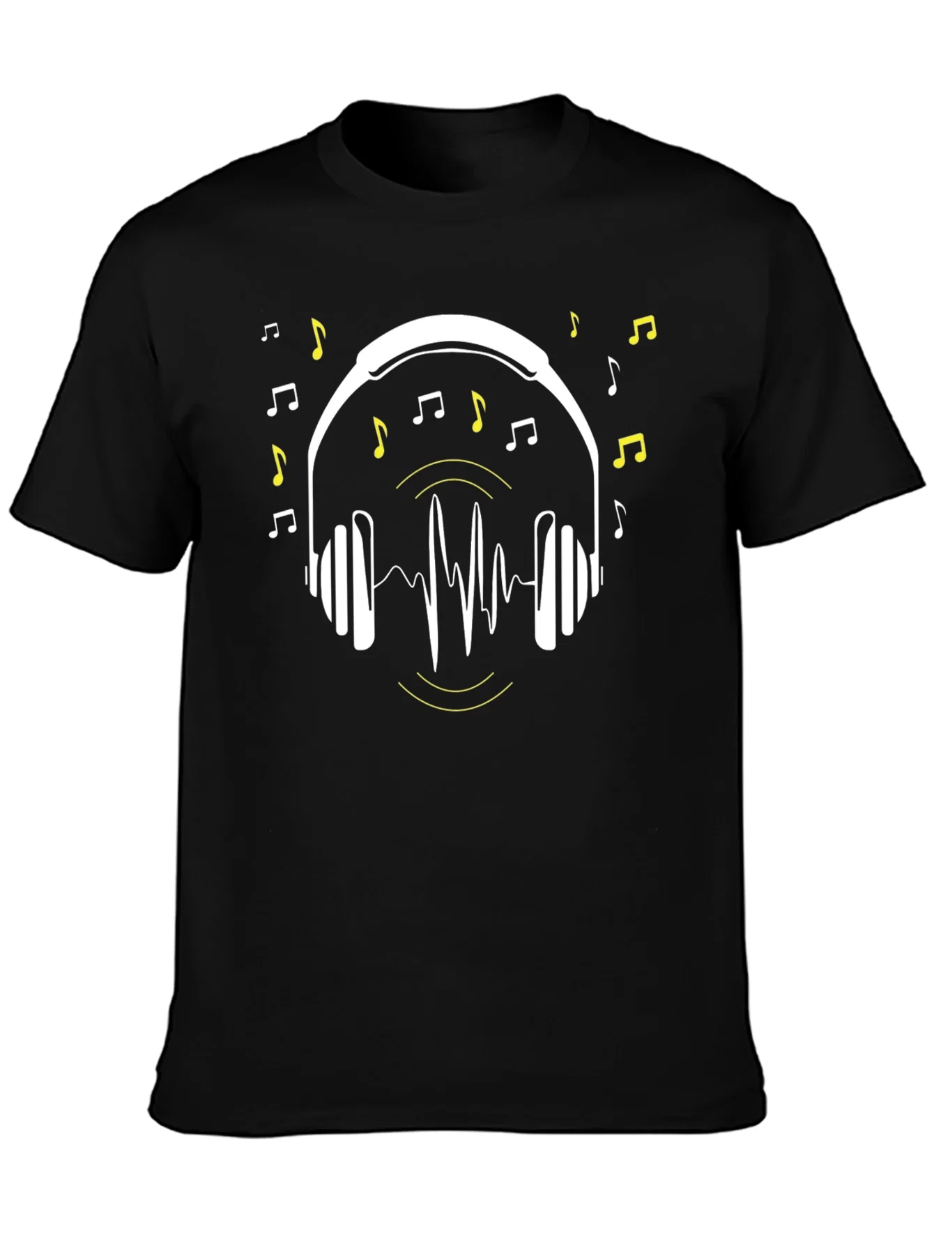 Rebbecca Music Lover T-Shirt - Headphones & Notes Design