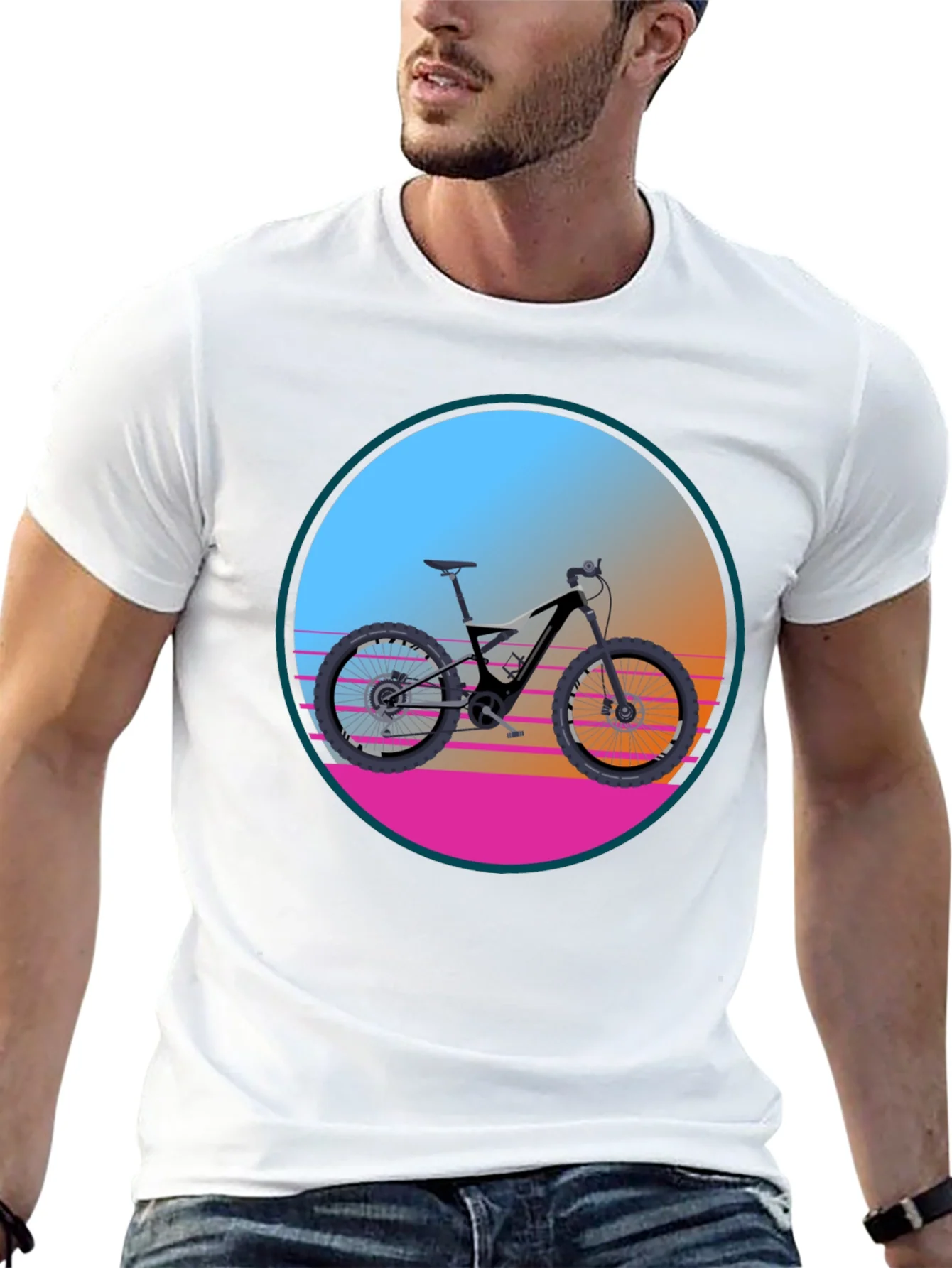 Camiseta Negra con Dise?o de Bicicleta Retro