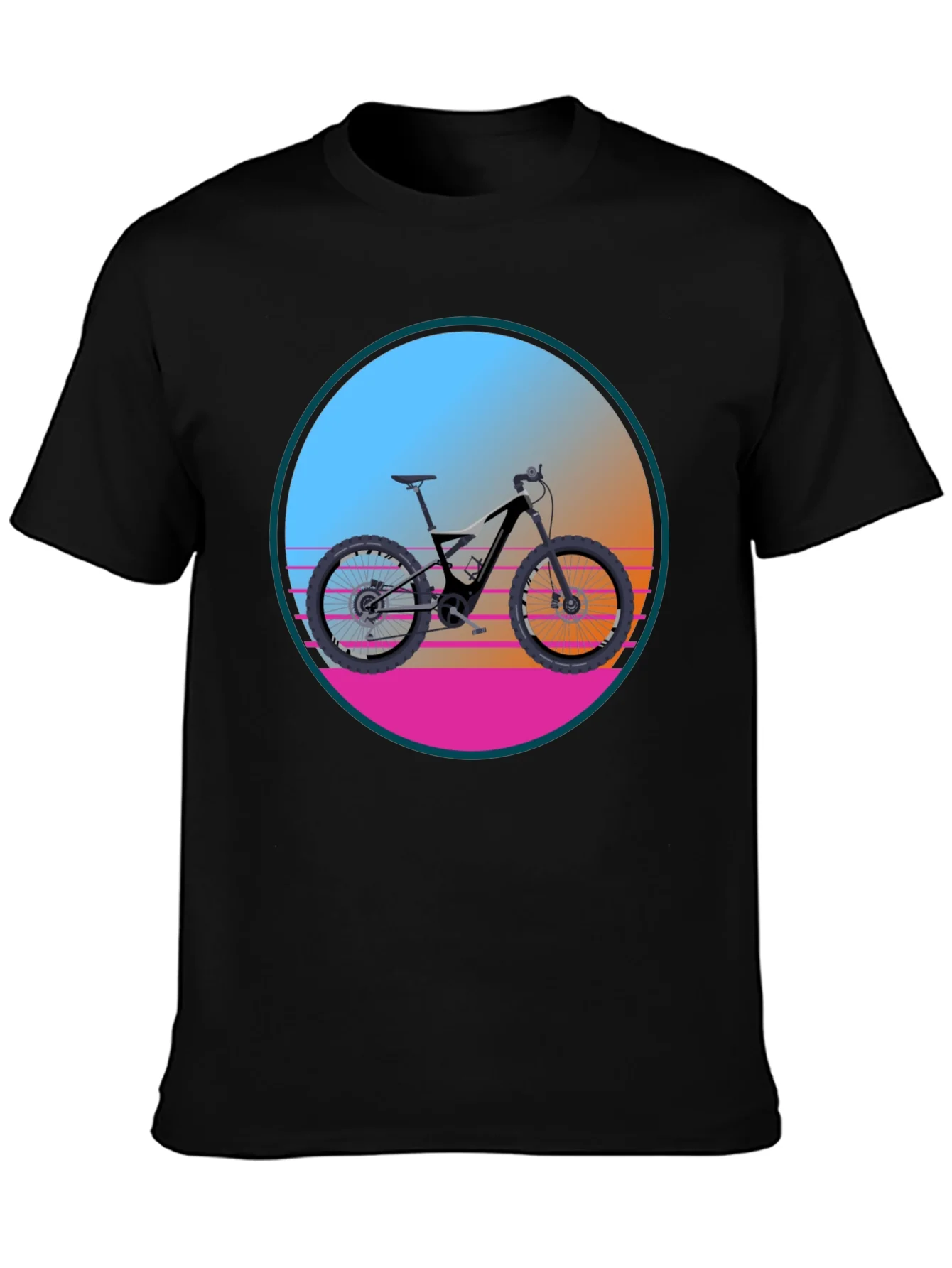 Camiseta Negra con Dise?o de Bicicleta Retro