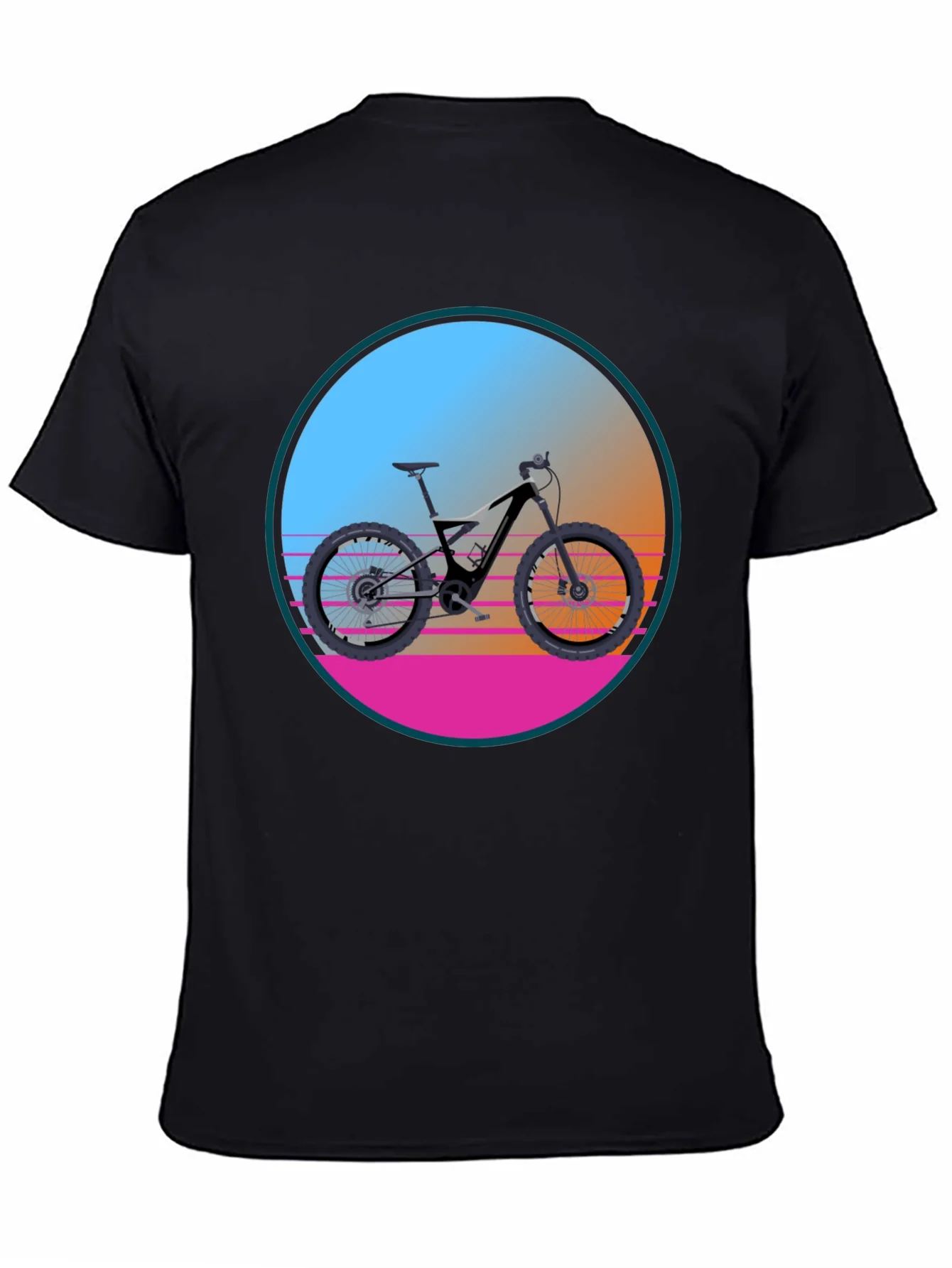 Camiseta Negra con Dise?o de Bicicleta Retro