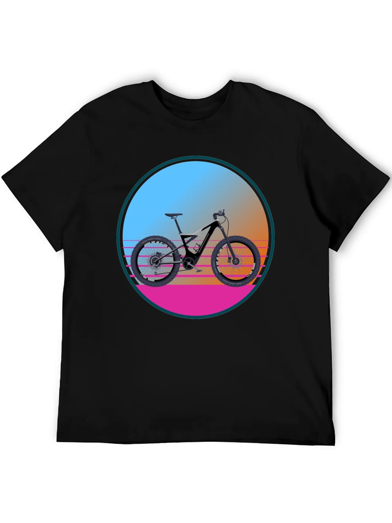 Camiseta Negra con Dise?o de Bicicleta Retro