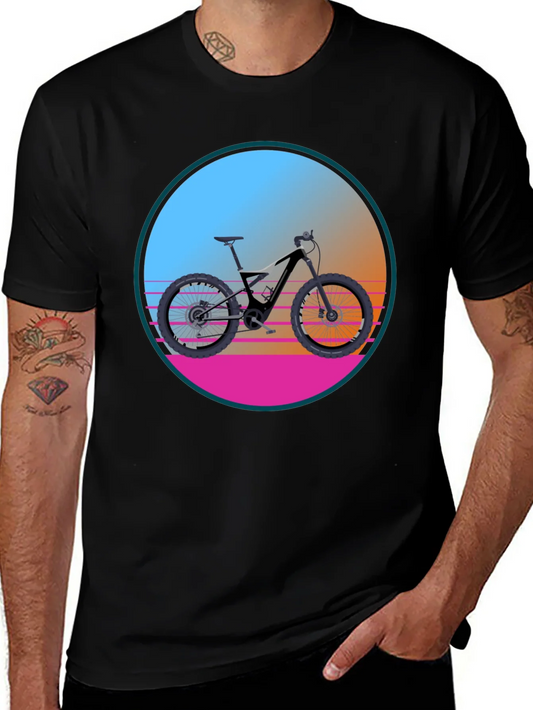 Camiseta Negra con Dise?o de Bicicleta Retro