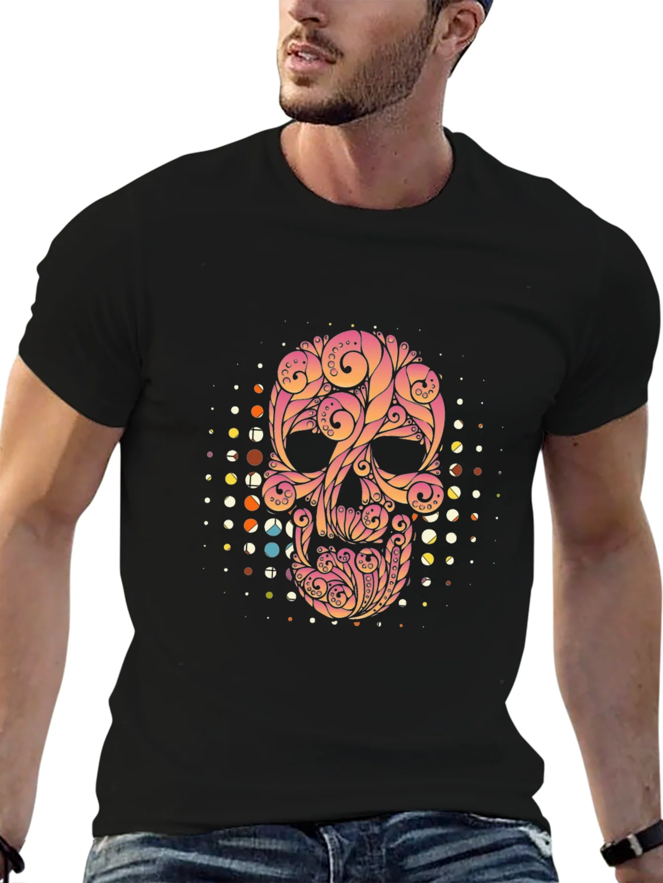 Rebbecca Ornate Skull Graphic Tee - Black T-Shirt