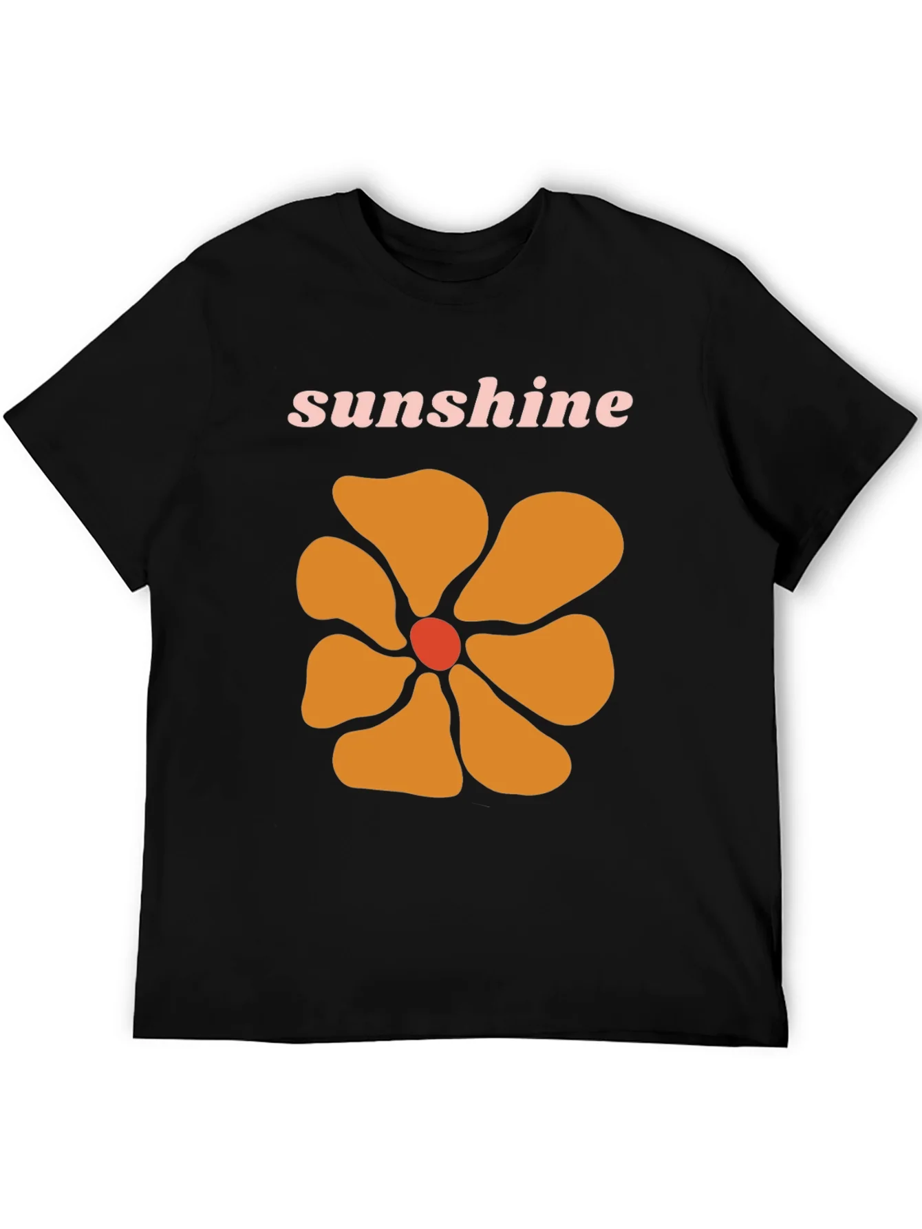 Camiseta Negra con Dise?o Floral Sunshine