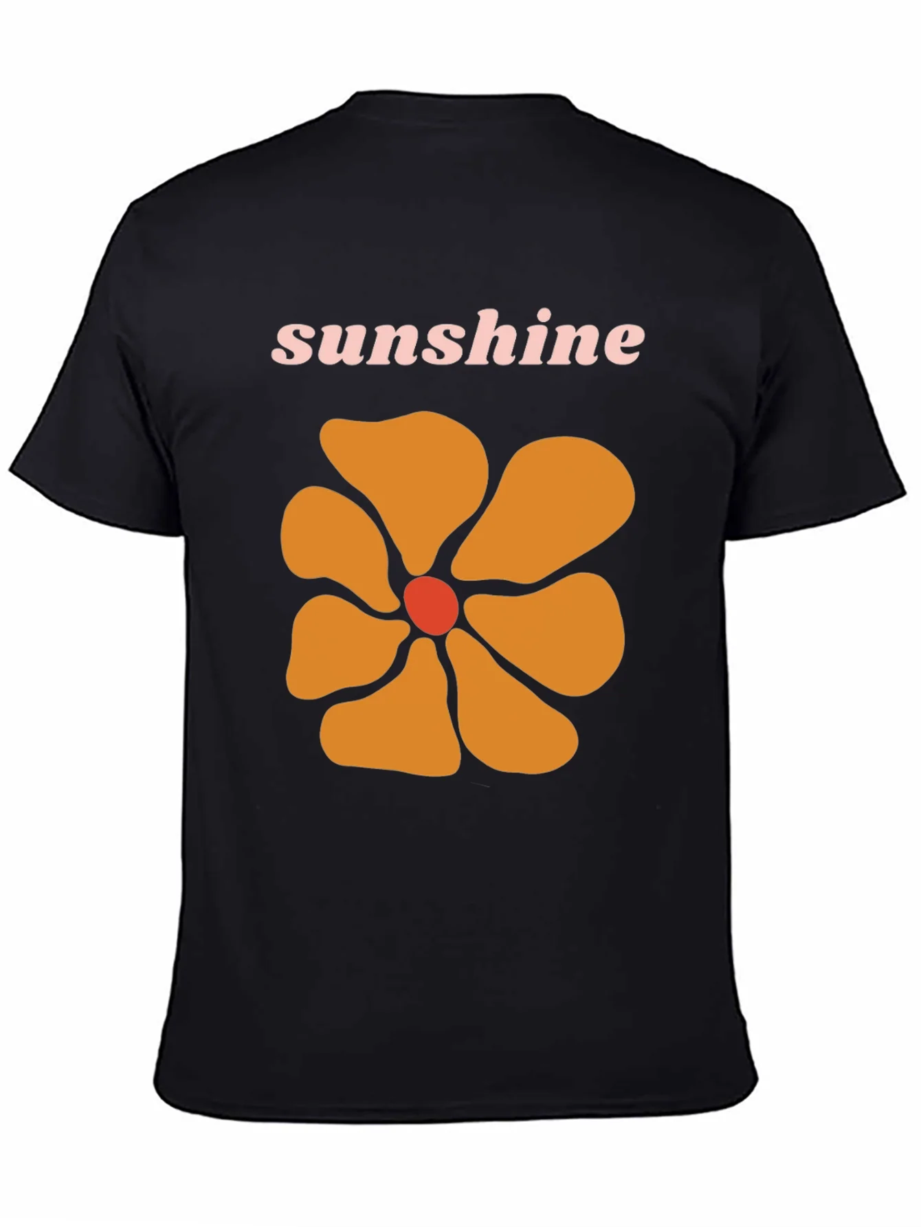 Camiseta Negra con Dise?o Floral Sunshine