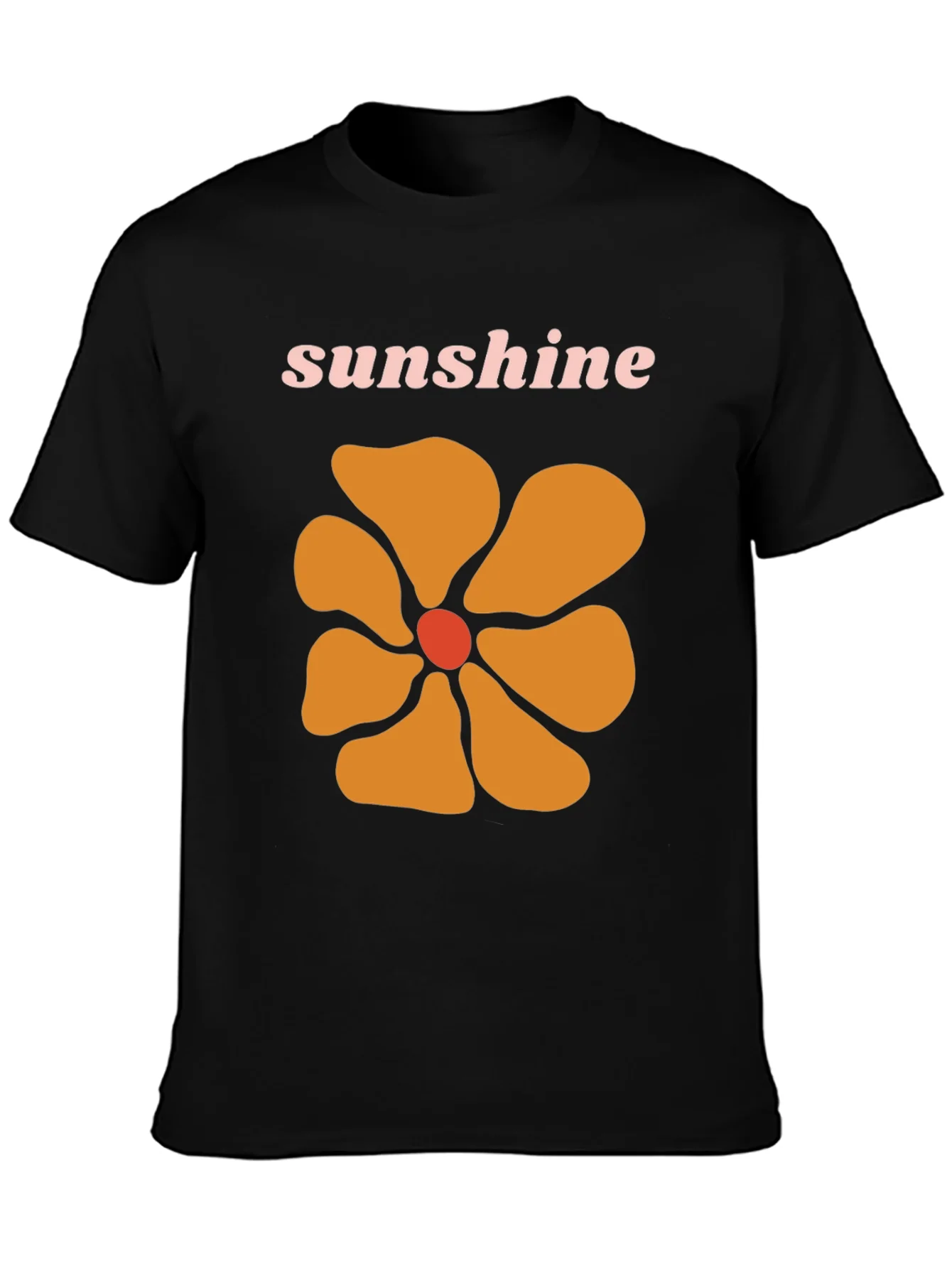 Camiseta Negra con Dise?o Floral Sunshine