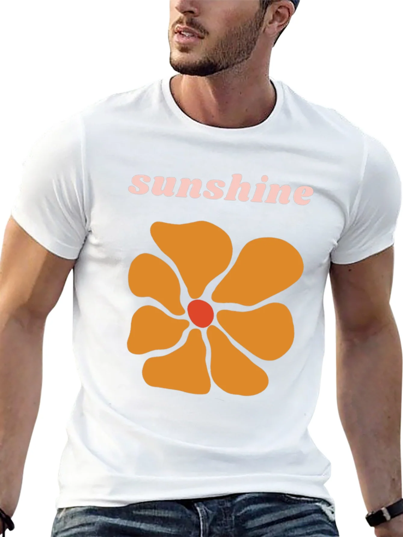 Camiseta Negra con Dise?o Floral Sunshine