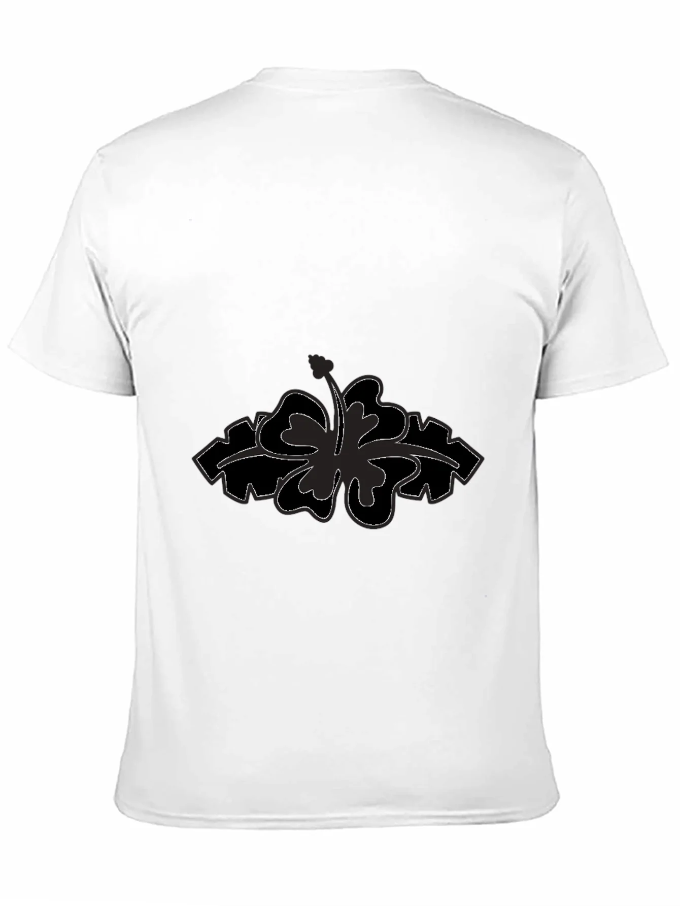 Camiseta Negra con Dise?o Floral Hawaiano