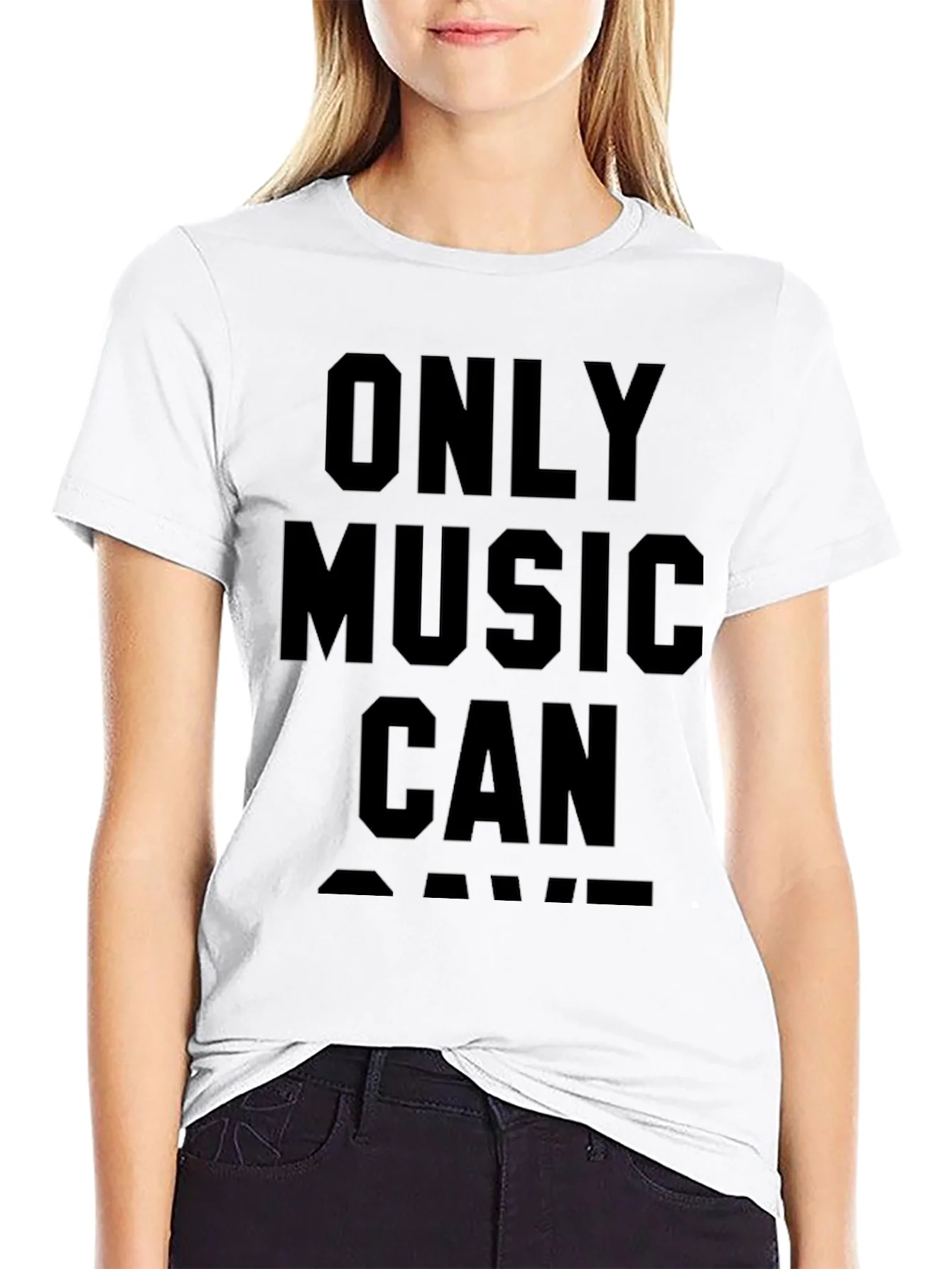 Rebbecca Only Music Can Save T-Shirt - Black