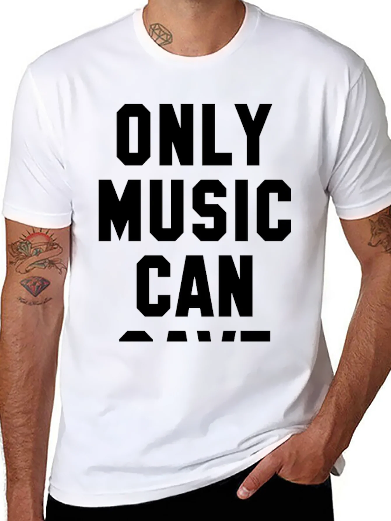 Rebbecca Only Music Can Save T-Shirt - Black