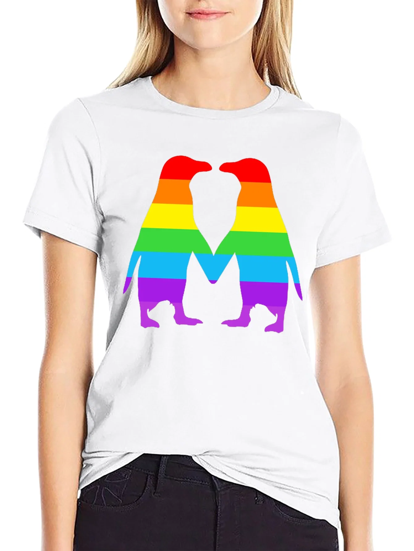 Rebbecca Rainbow Penguin Love T-Shirt - Pride Apparel