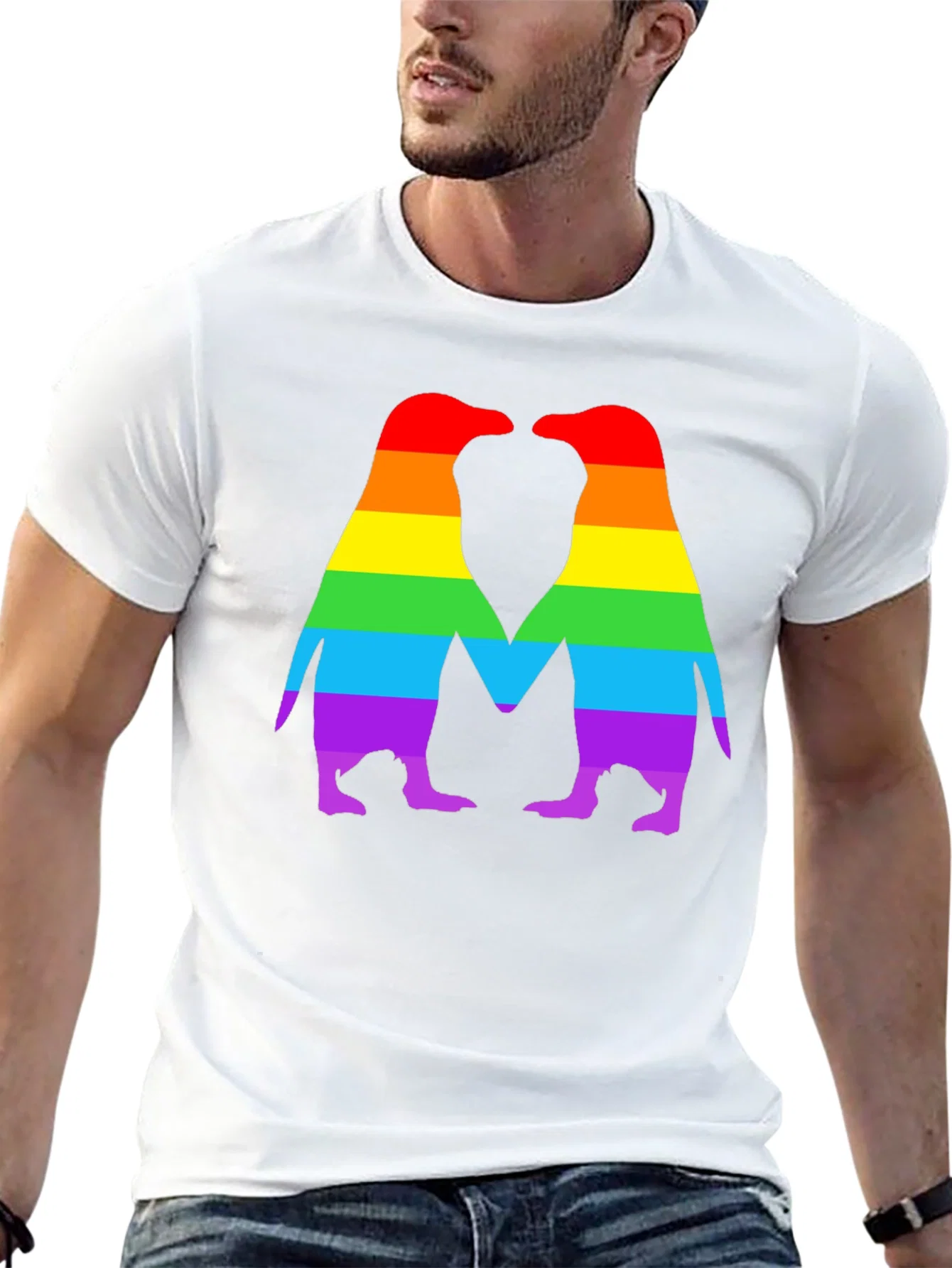 Rebbecca Rainbow Penguin Love T-Shirt - Pride Apparel