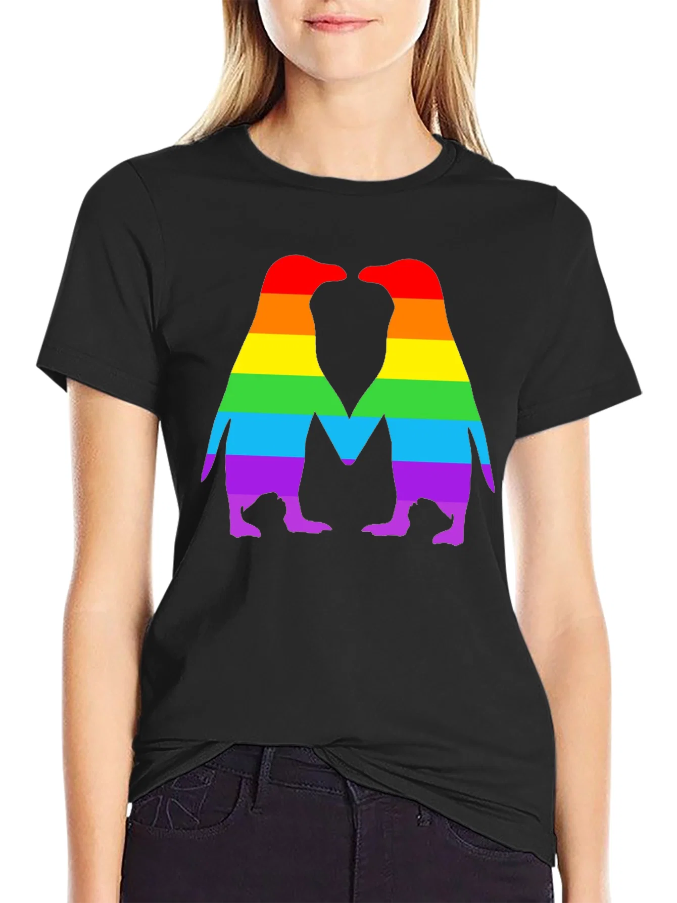 Rebbecca Rainbow Penguin Love T-Shirt - Pride Apparel