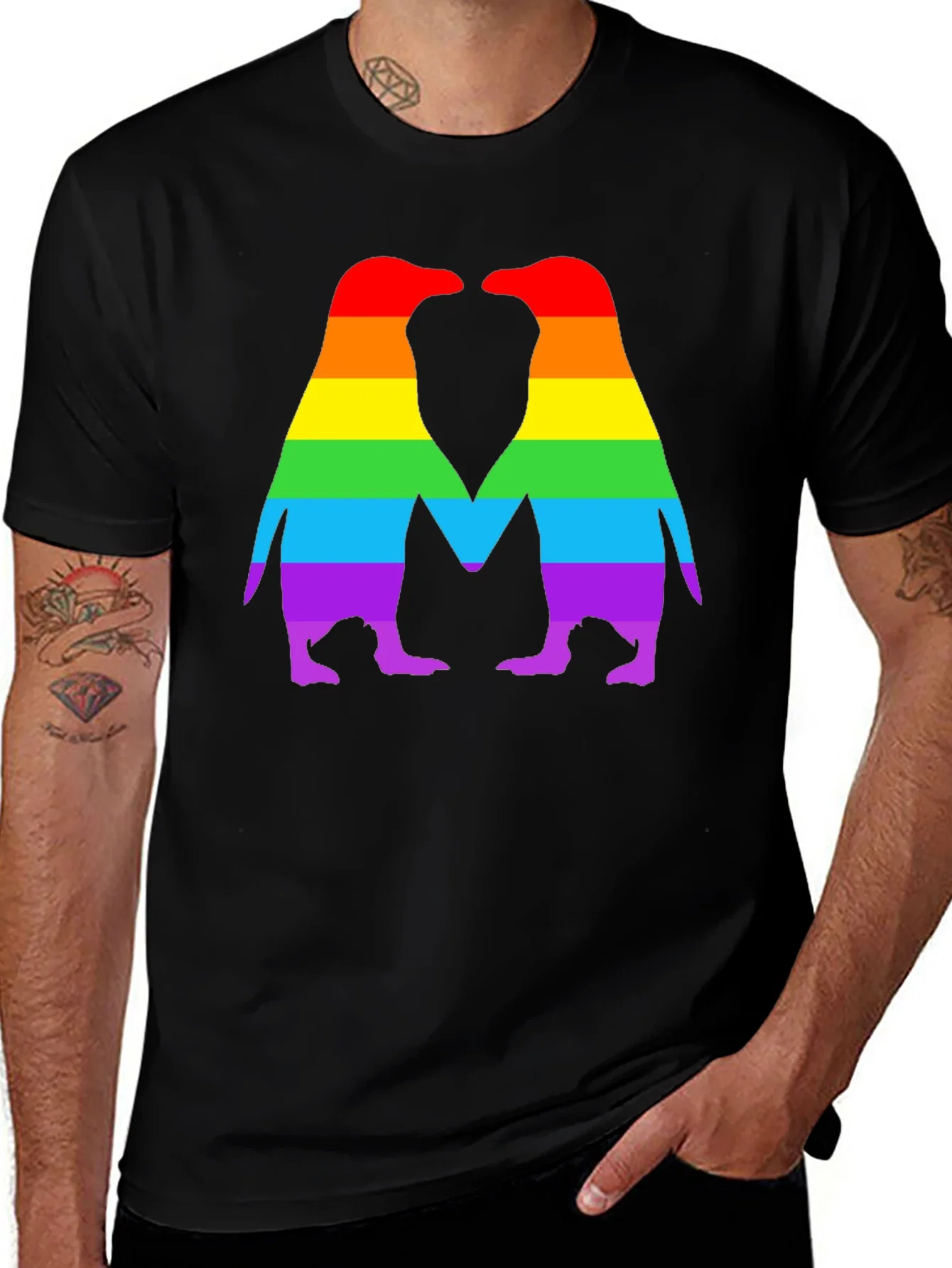 Rebbecca Rainbow Penguin Love T-Shirt - Pride Apparel