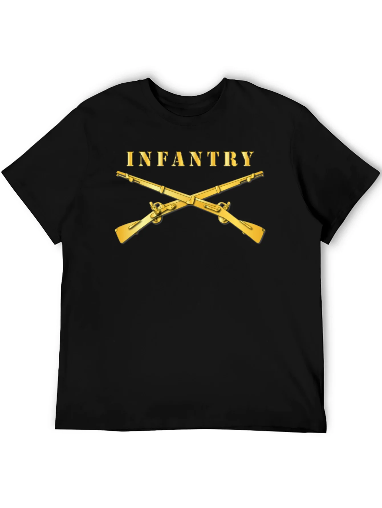 Camiseta Negra Infantry con Mosquetones Dorados