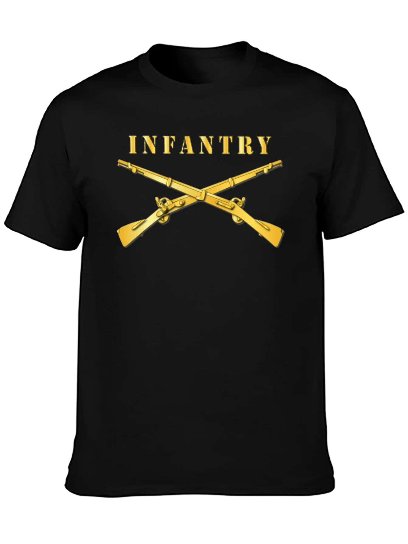 Camiseta Negra Infantry con Mosquetones Dorados