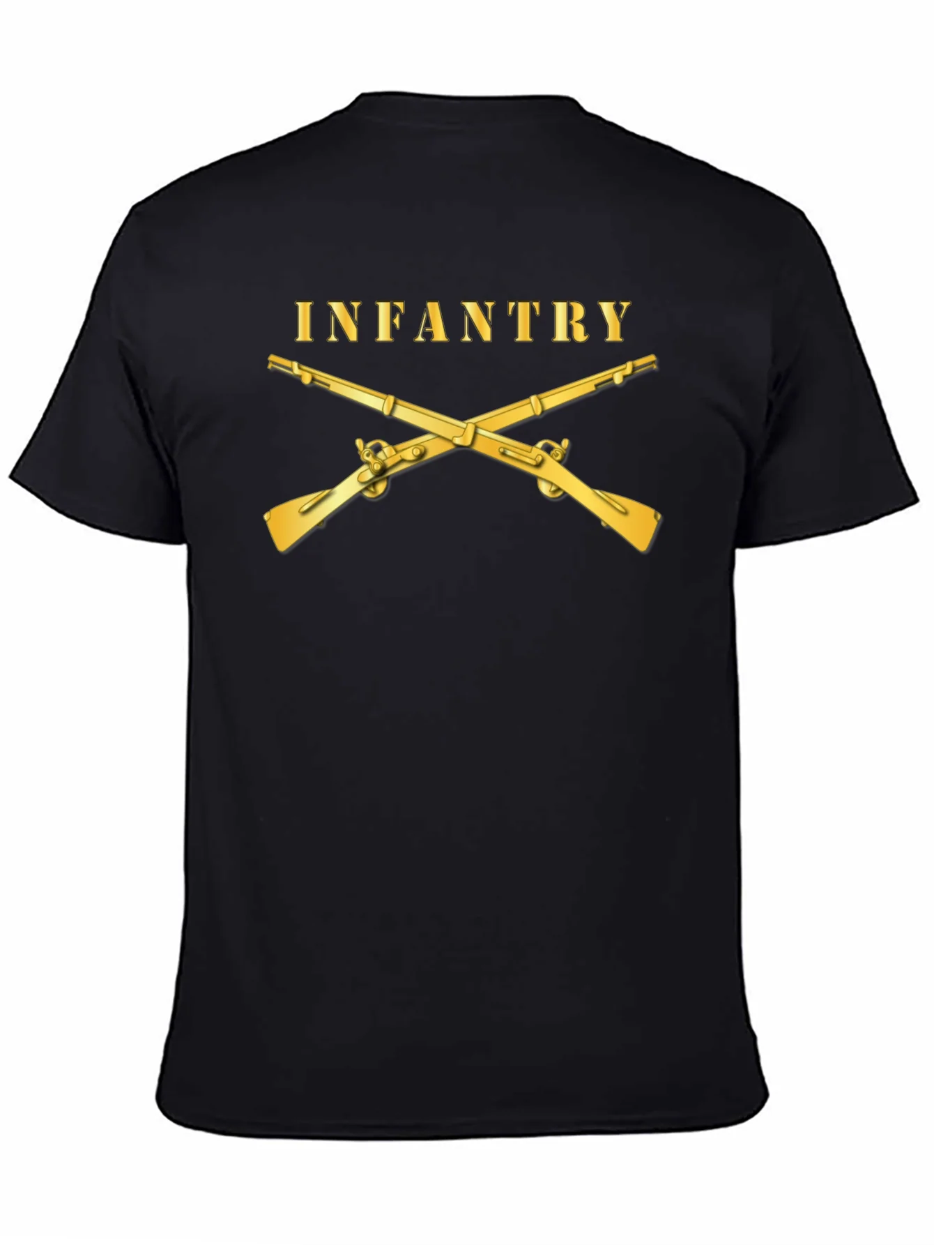 Camiseta Negra Infantry con Mosquetones Dorados