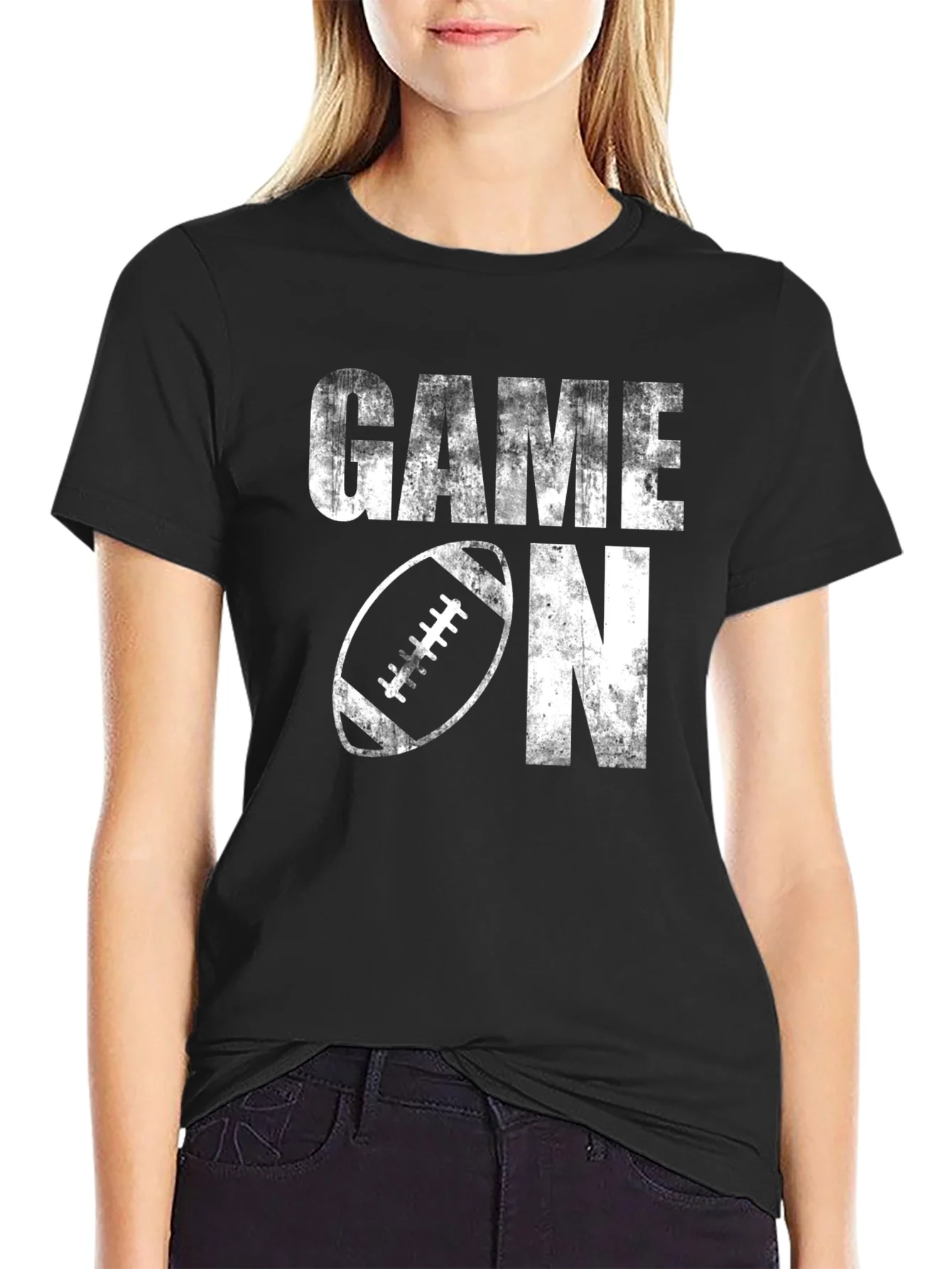 Camiseta Negra Game On F¨²tbol Americano