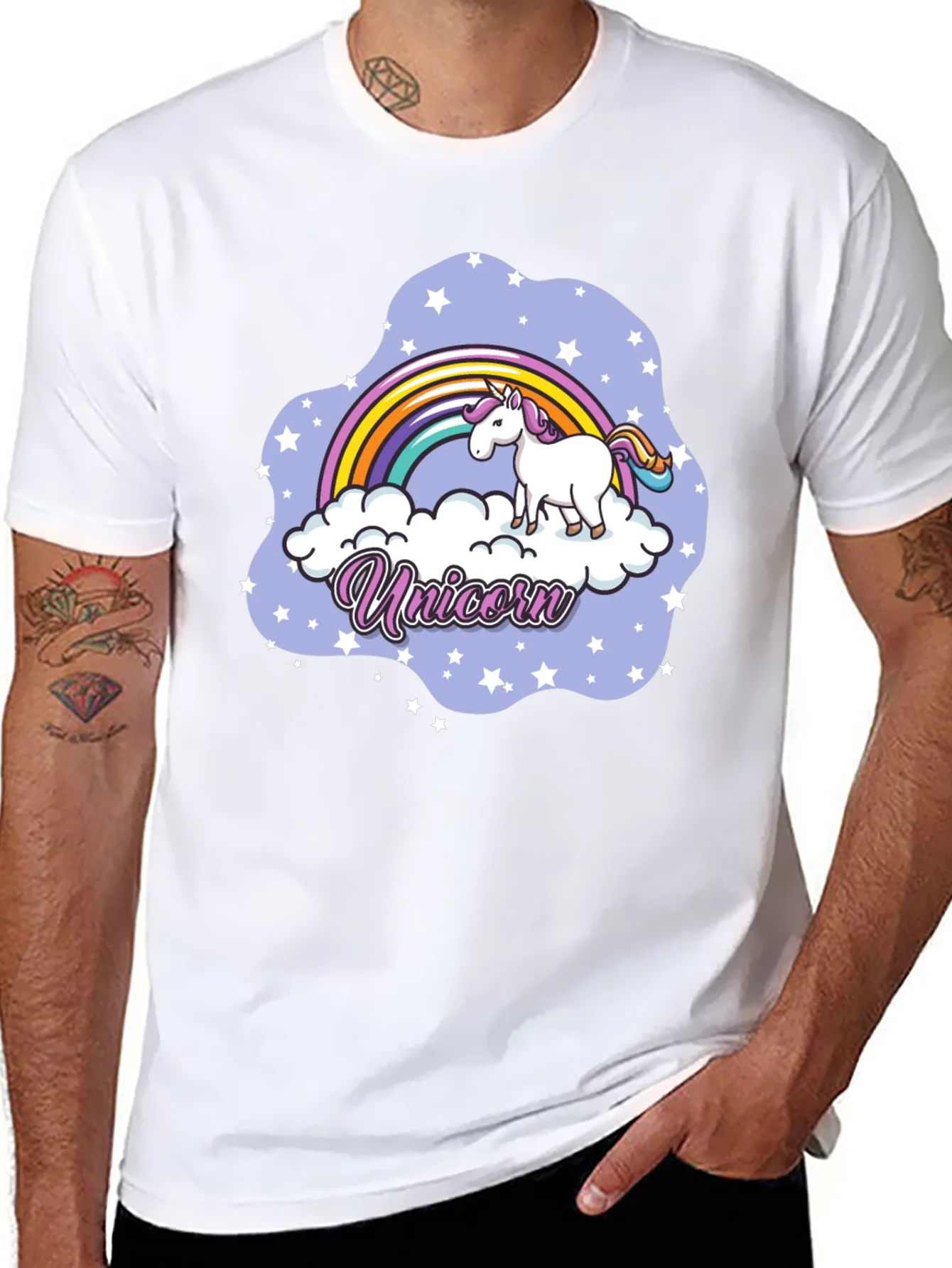 Rebbecca Unicorn Rainbow Cloud Graphic T-Shirt