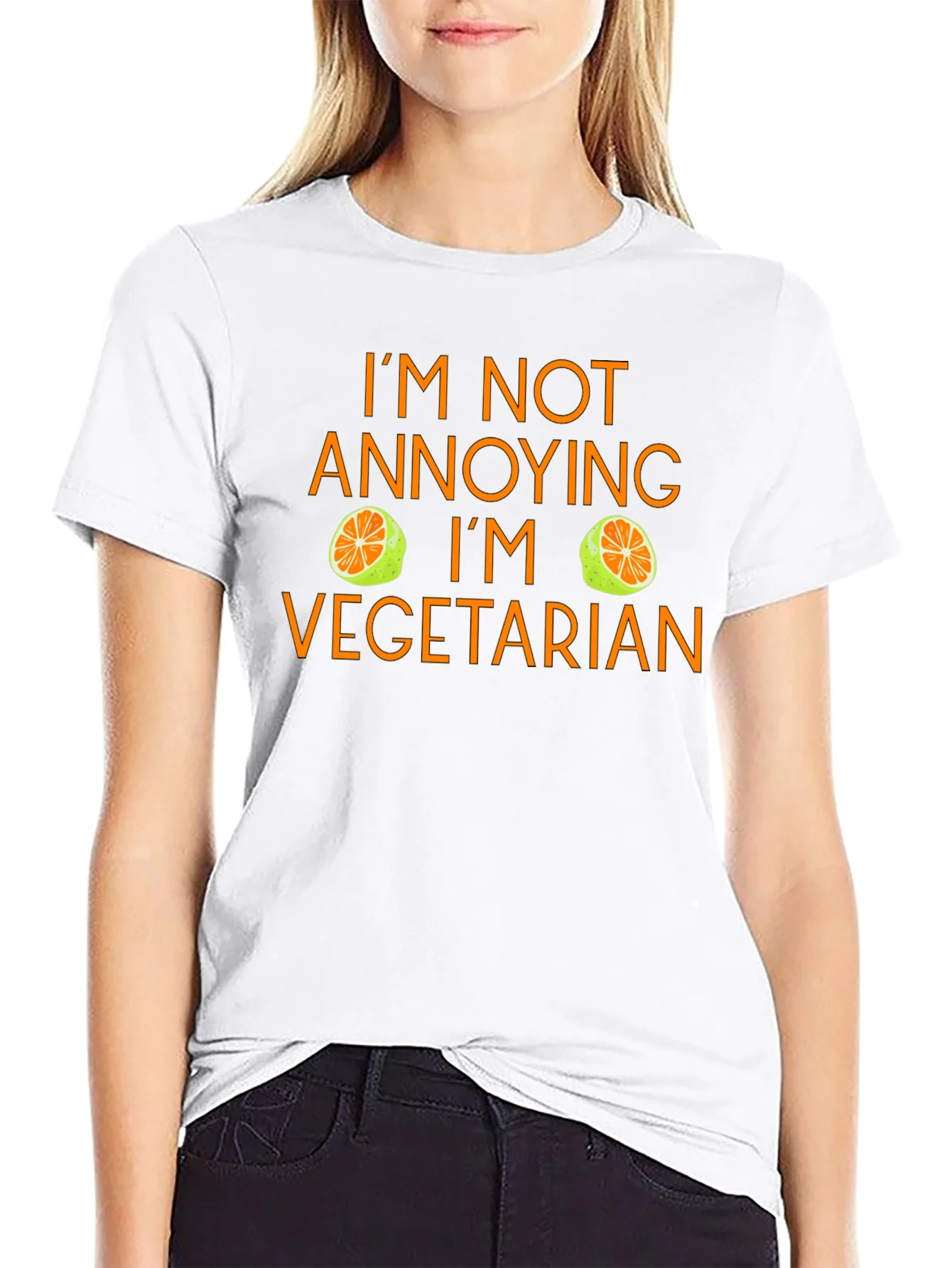 Camiseta Negra No Soy Molesto Soy Vegetariano