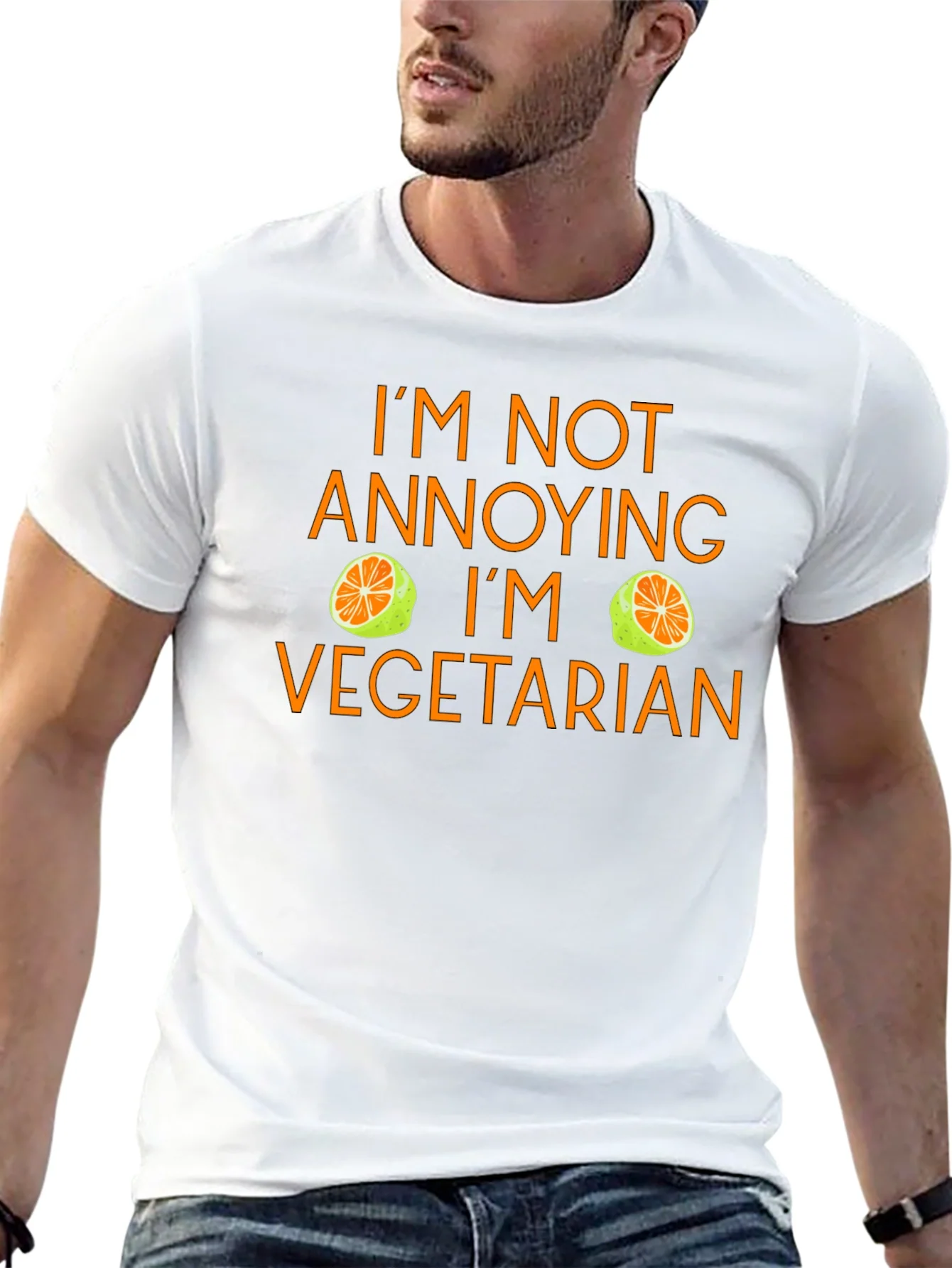 Camiseta Negra No Soy Molesto Soy Vegetariano