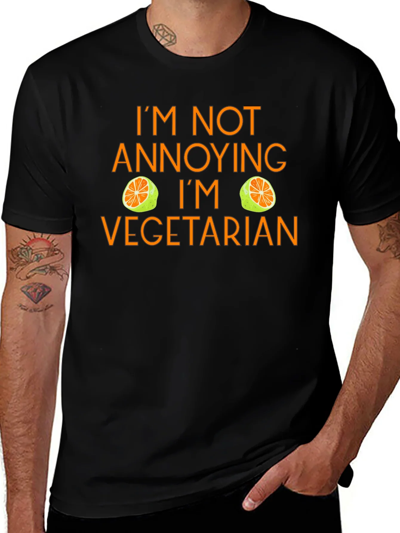 Camiseta Negra No Soy Molesto Soy Vegetariano