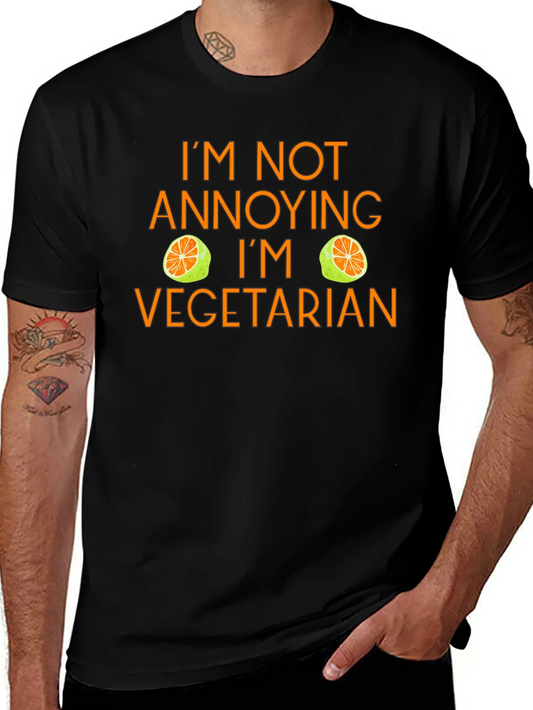 Camiseta Negra No Soy Molesto Soy Vegetariano