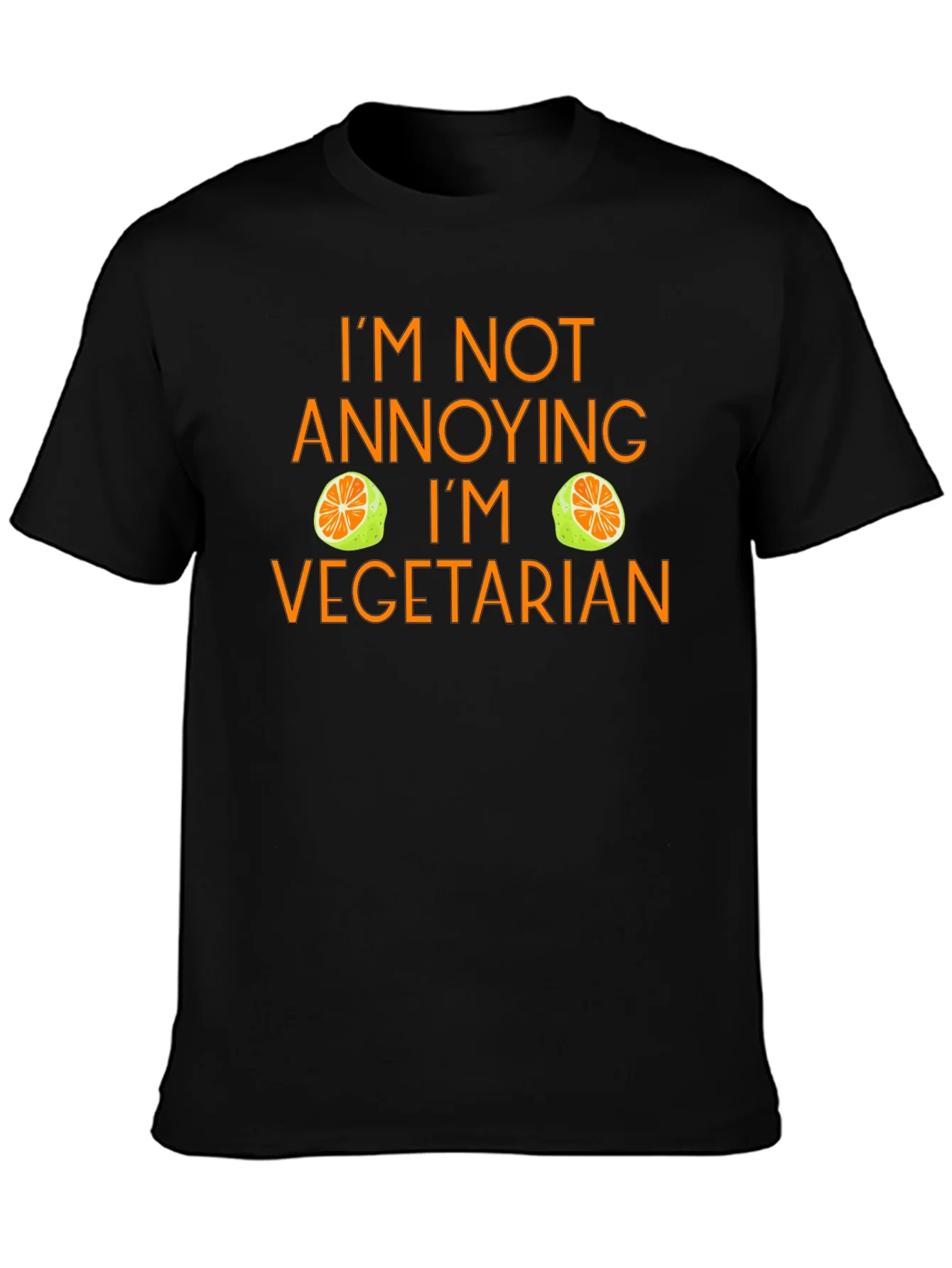 Camiseta Negra No Soy Molesto Soy Vegetariano