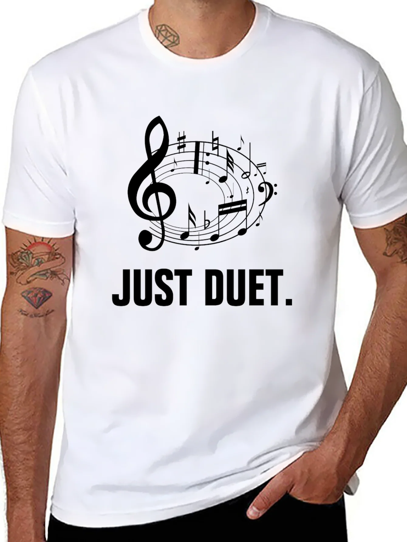 Camiseta Negra: Just Duet. Dise?o Musical