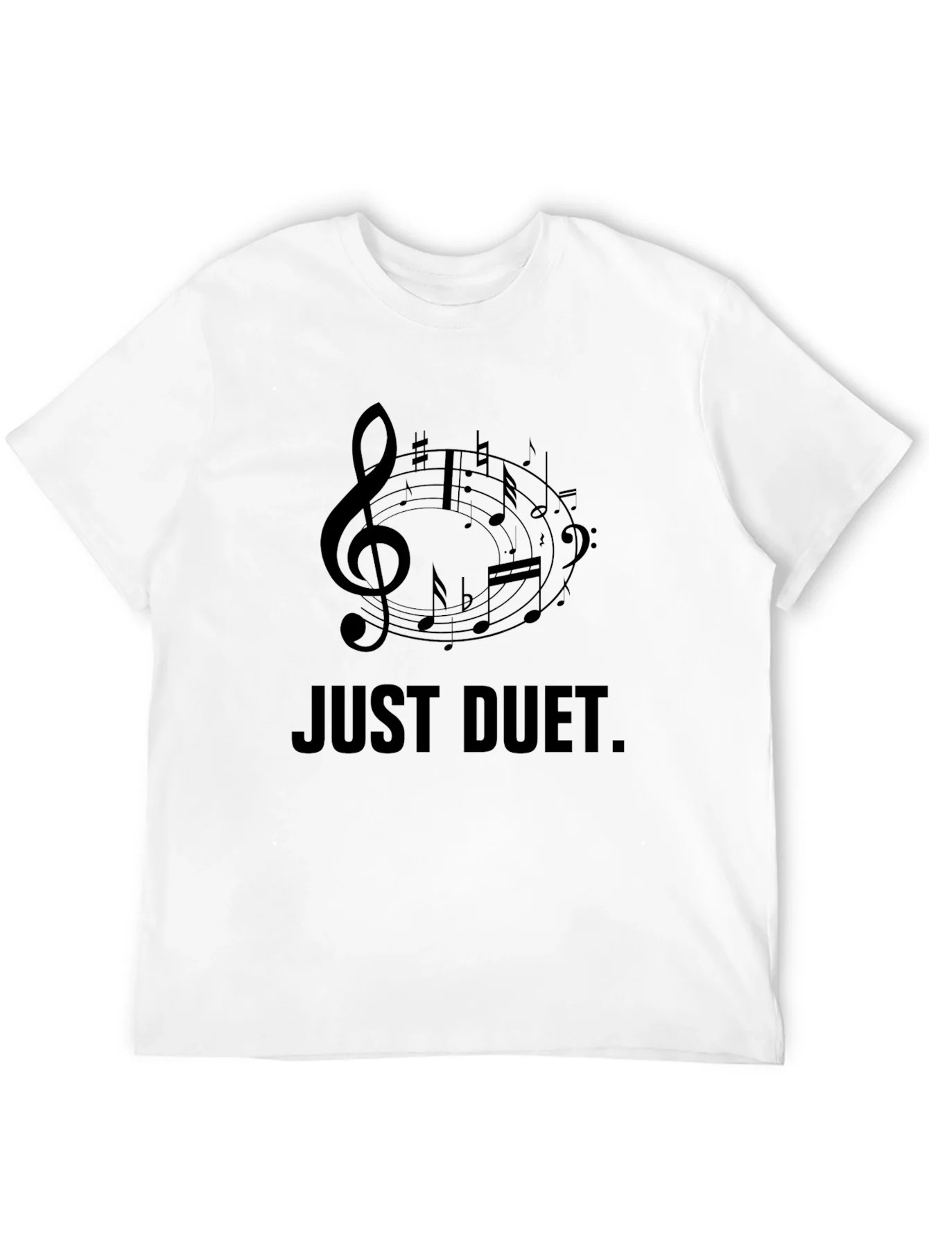 Camiseta Negra: Just Duet. Dise?o Musical