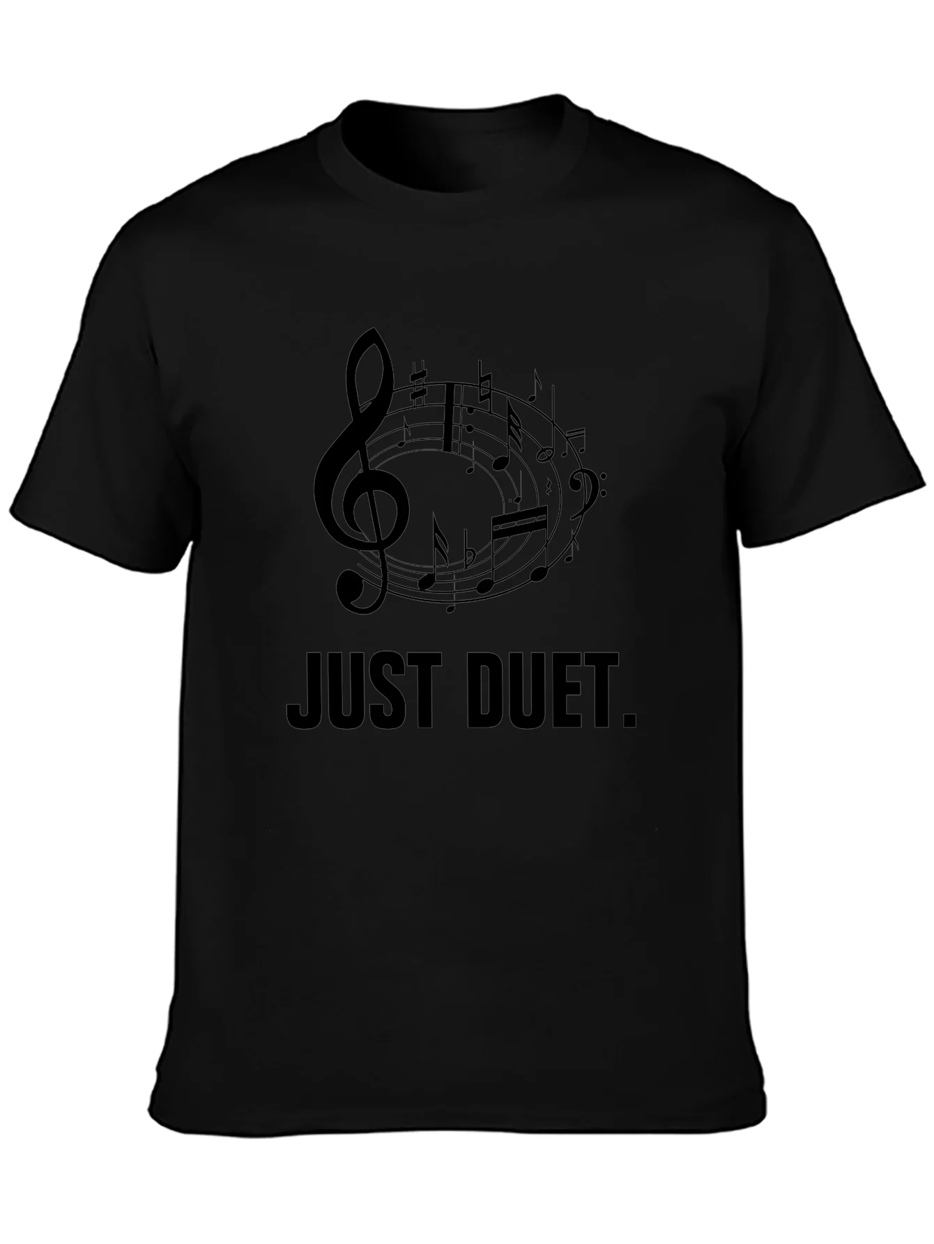 Camiseta Negra: Just Duet. Dise?o Musical