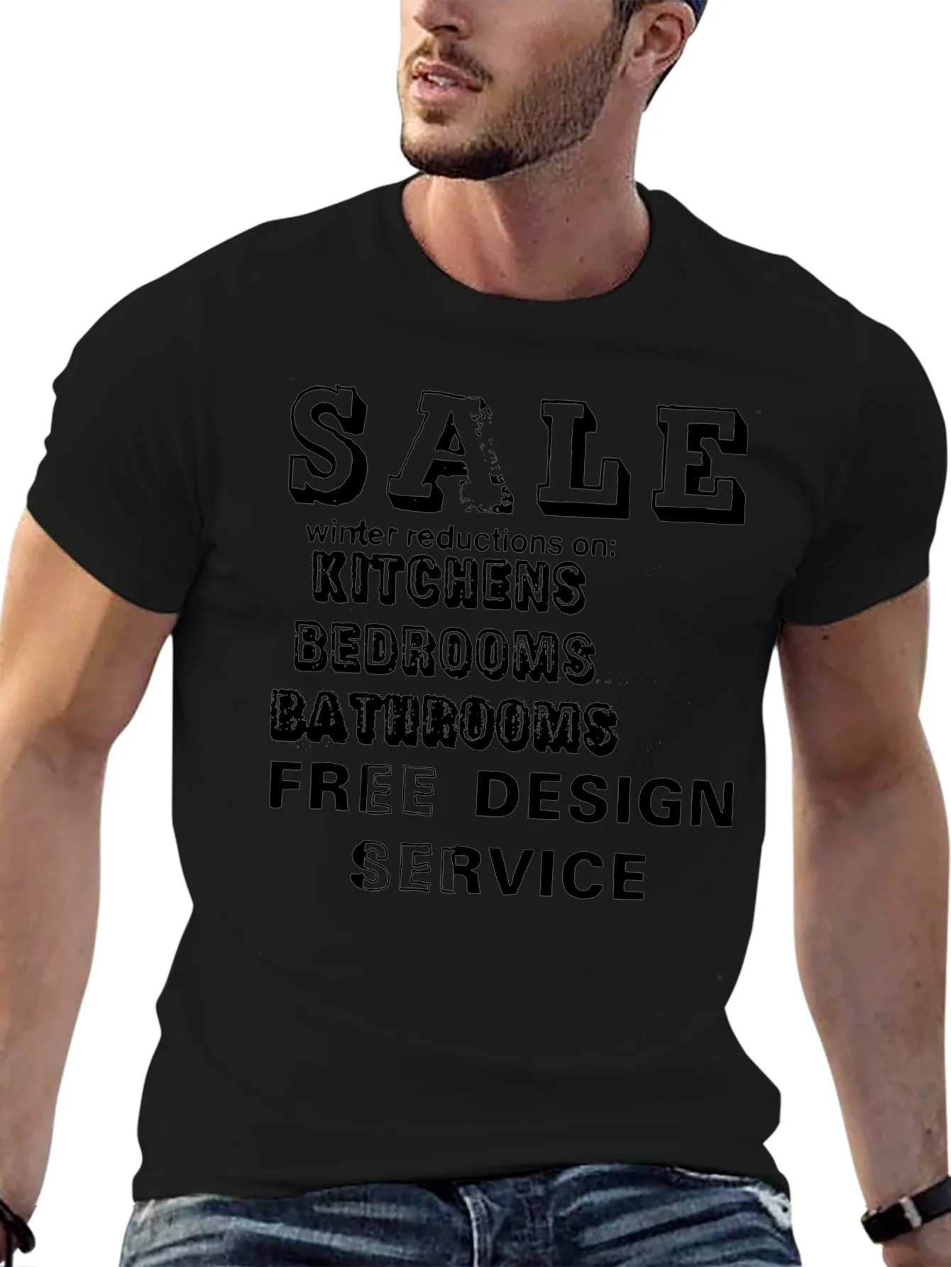 Camiseta Negra de Invierno con Dise?o de Oferta