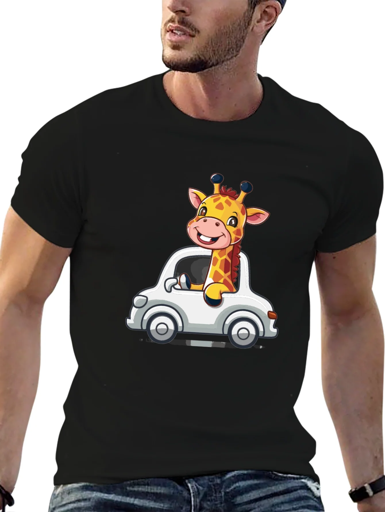 Rebbecca Giraffe Car Graphic T-Shirt