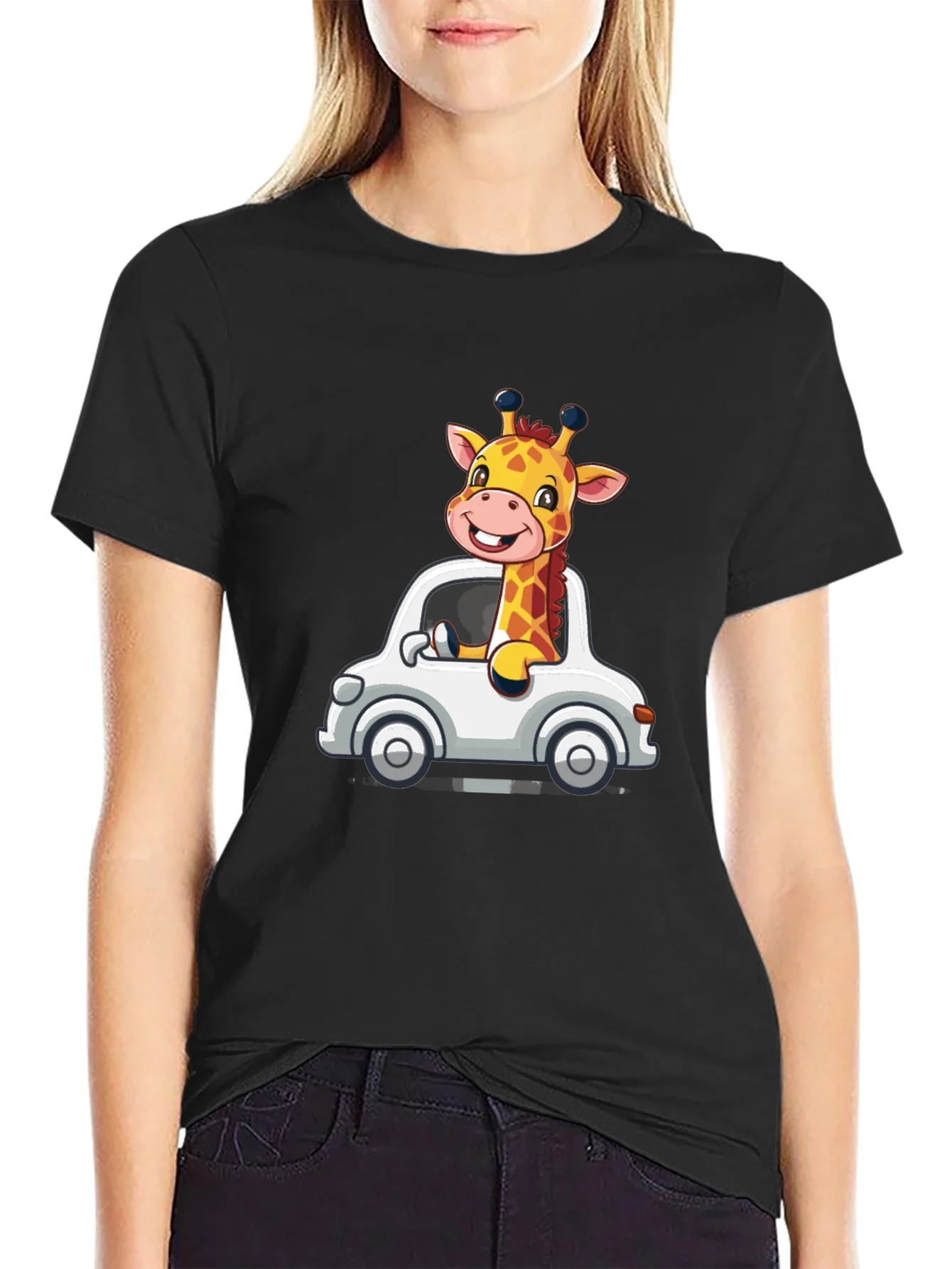 Rebbecca Giraffe Car Graphic T-Shirt