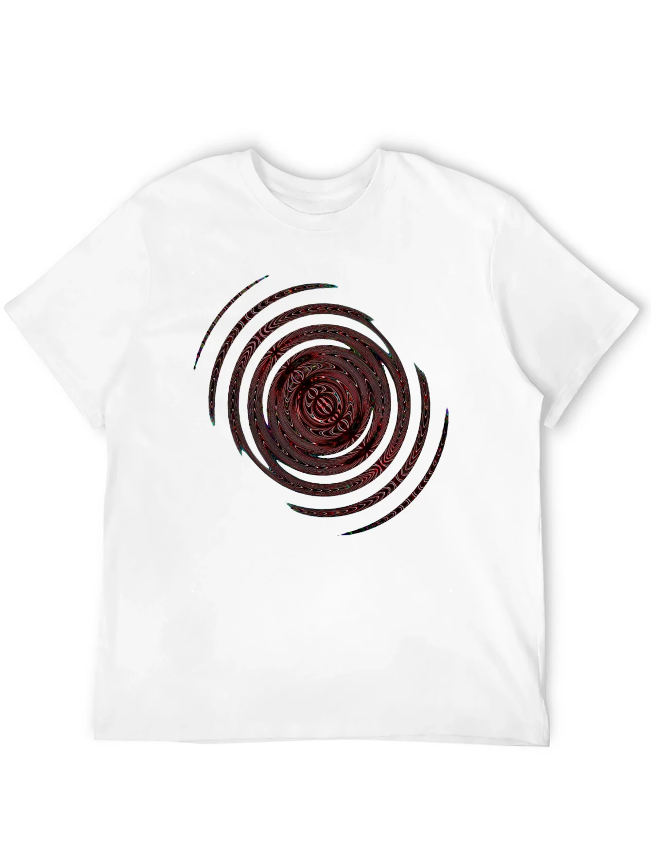 Camiseta Negra con Dise?o Espiral Abstracto