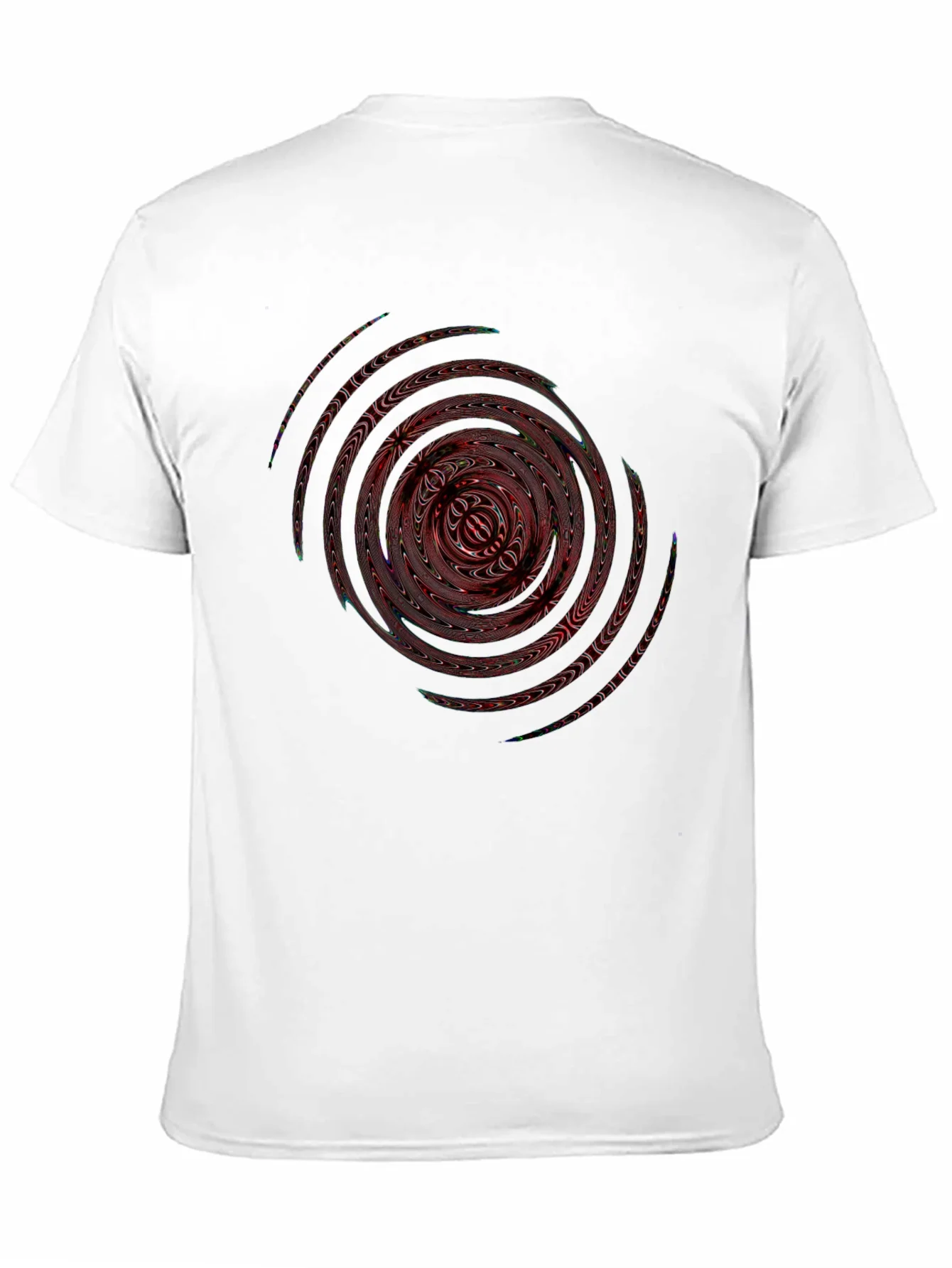 Camiseta Negra con Dise?o Espiral Abstracto