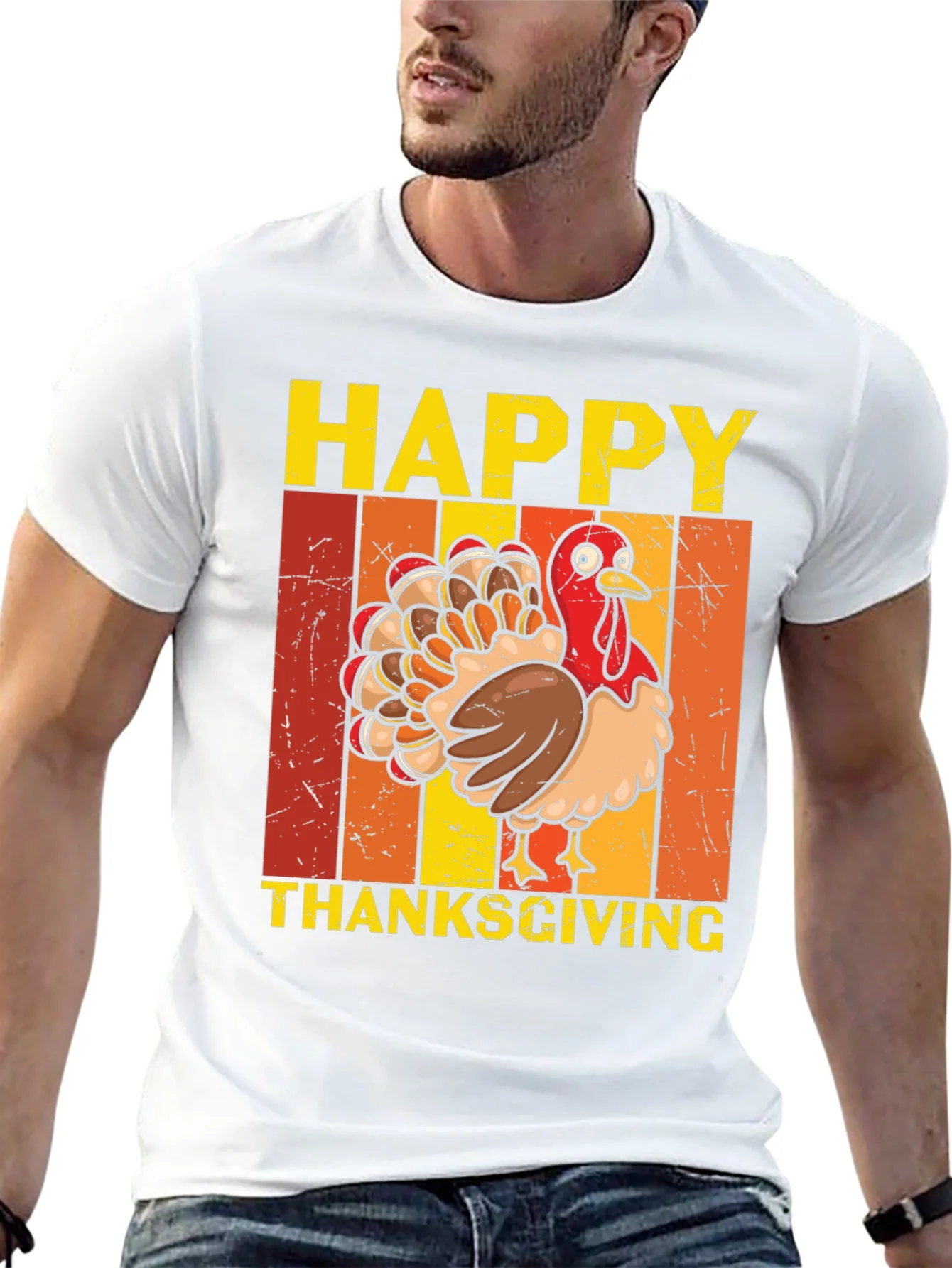 Camiseta de Acci¨®n de Gracias con Pavo Feliz