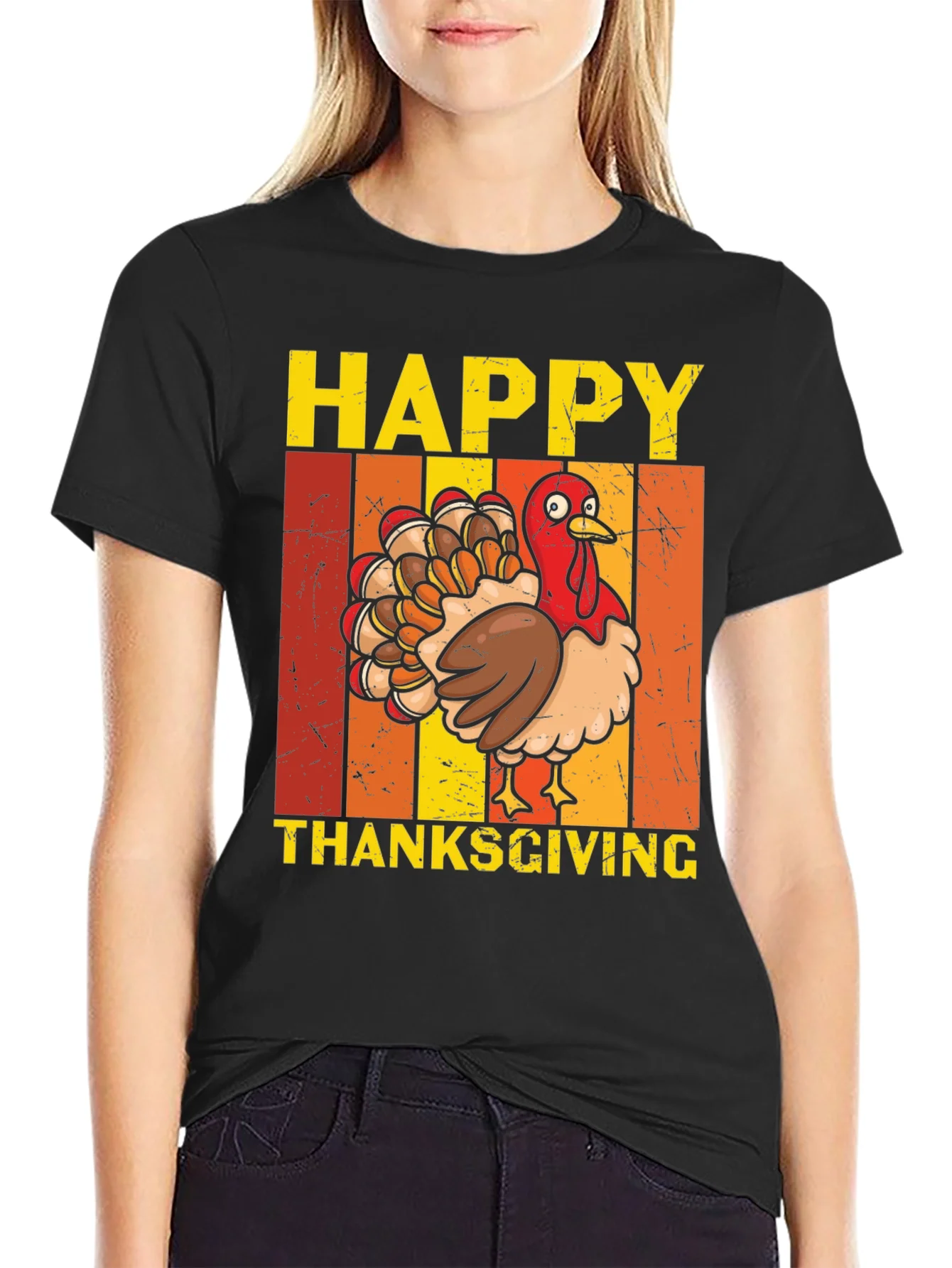 Camiseta de Acci¨®n de Gracias con Pavo Feliz