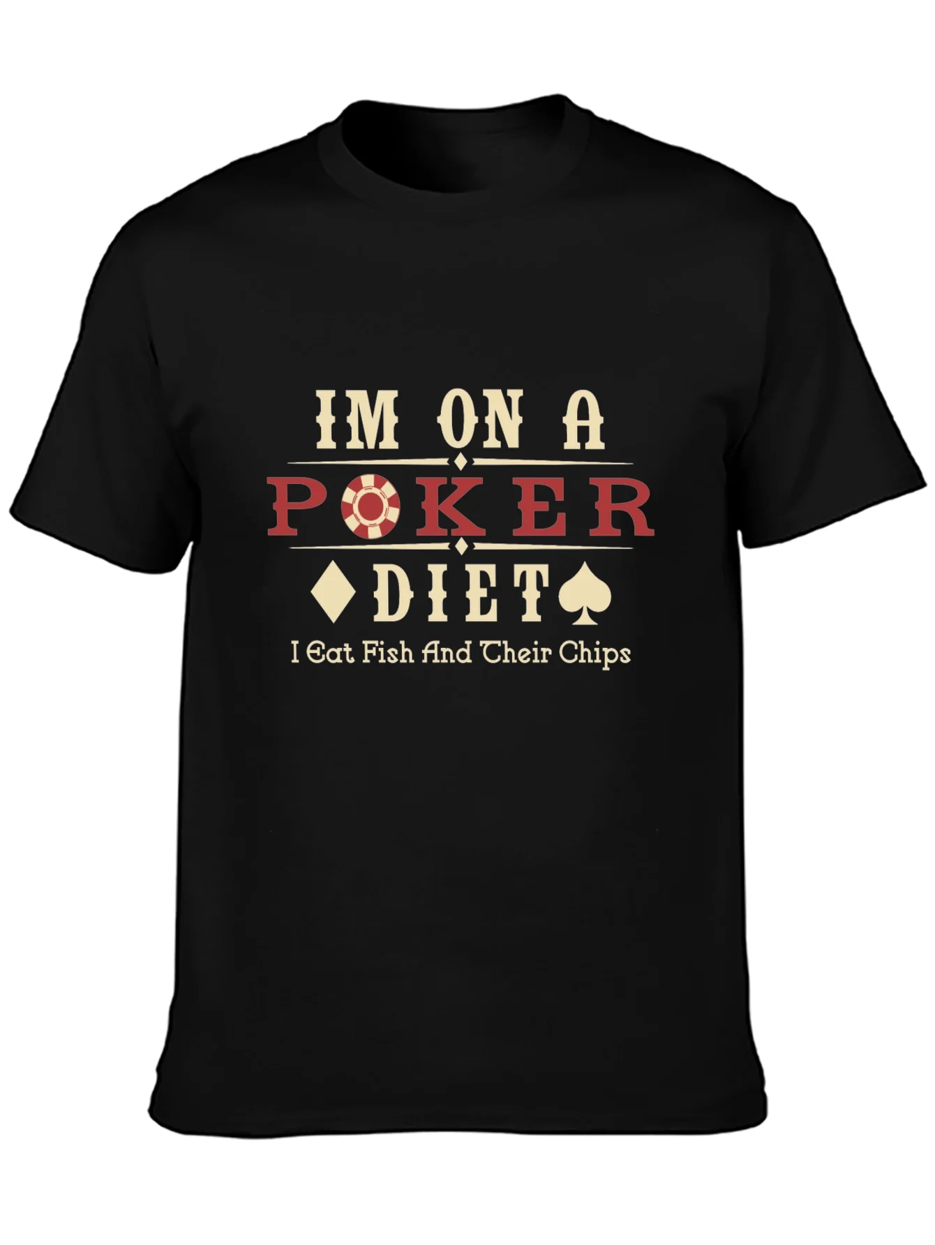 Rebbecca Poker Diet T-Shirt - Eat Fish and Chips