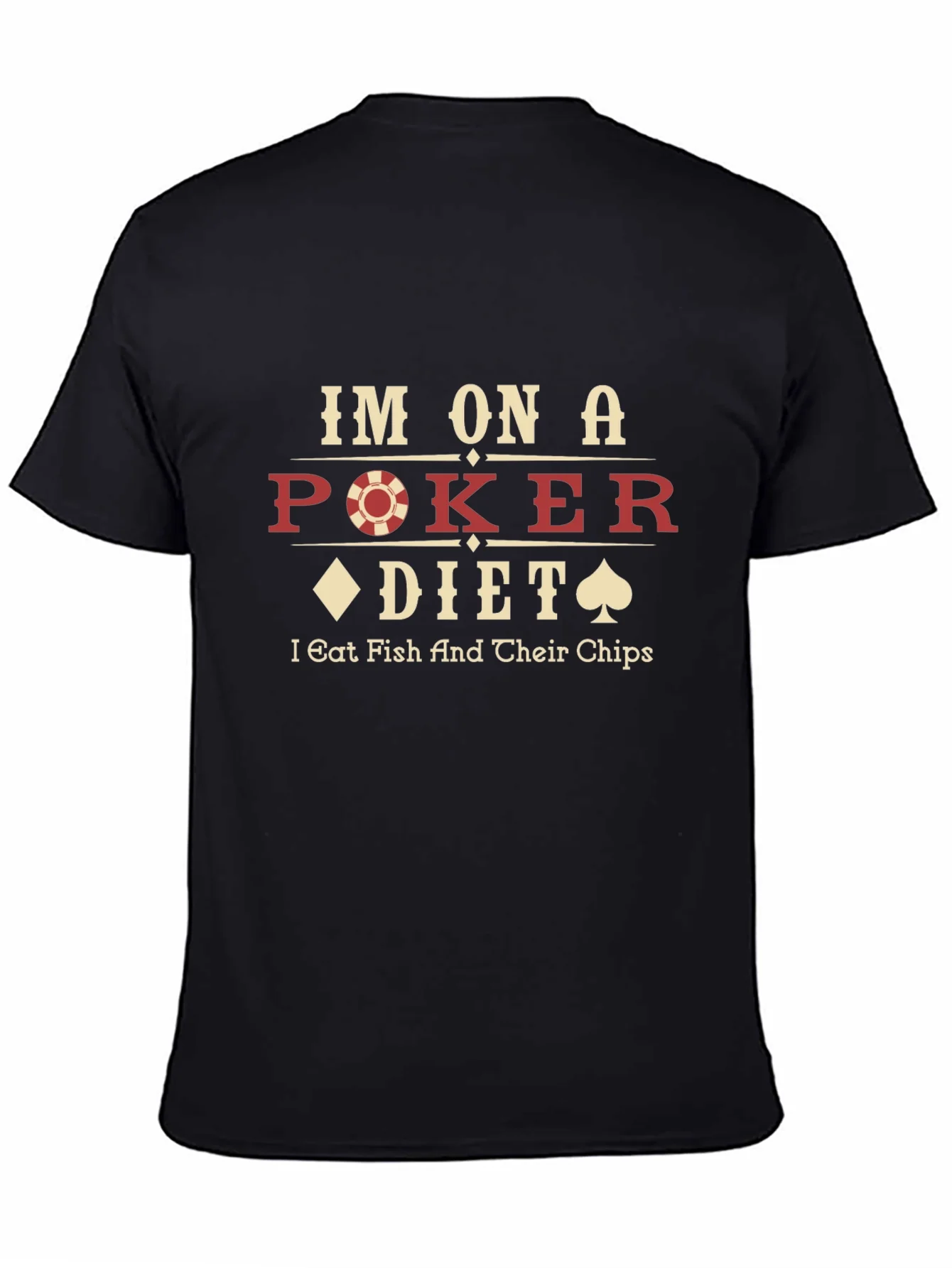 Rebbecca Poker Diet T-Shirt - Eat Fish and Chips