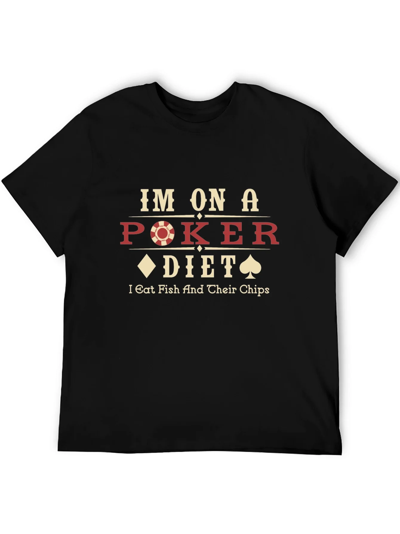 Rebbecca Poker Diet T-Shirt - Eat Fish and Chips