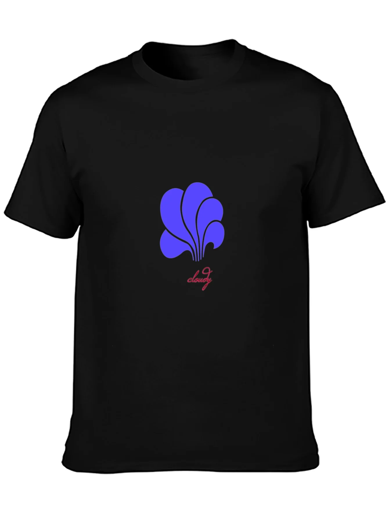 Camiseta Negra con Dise?o Abstracto Cloudy
