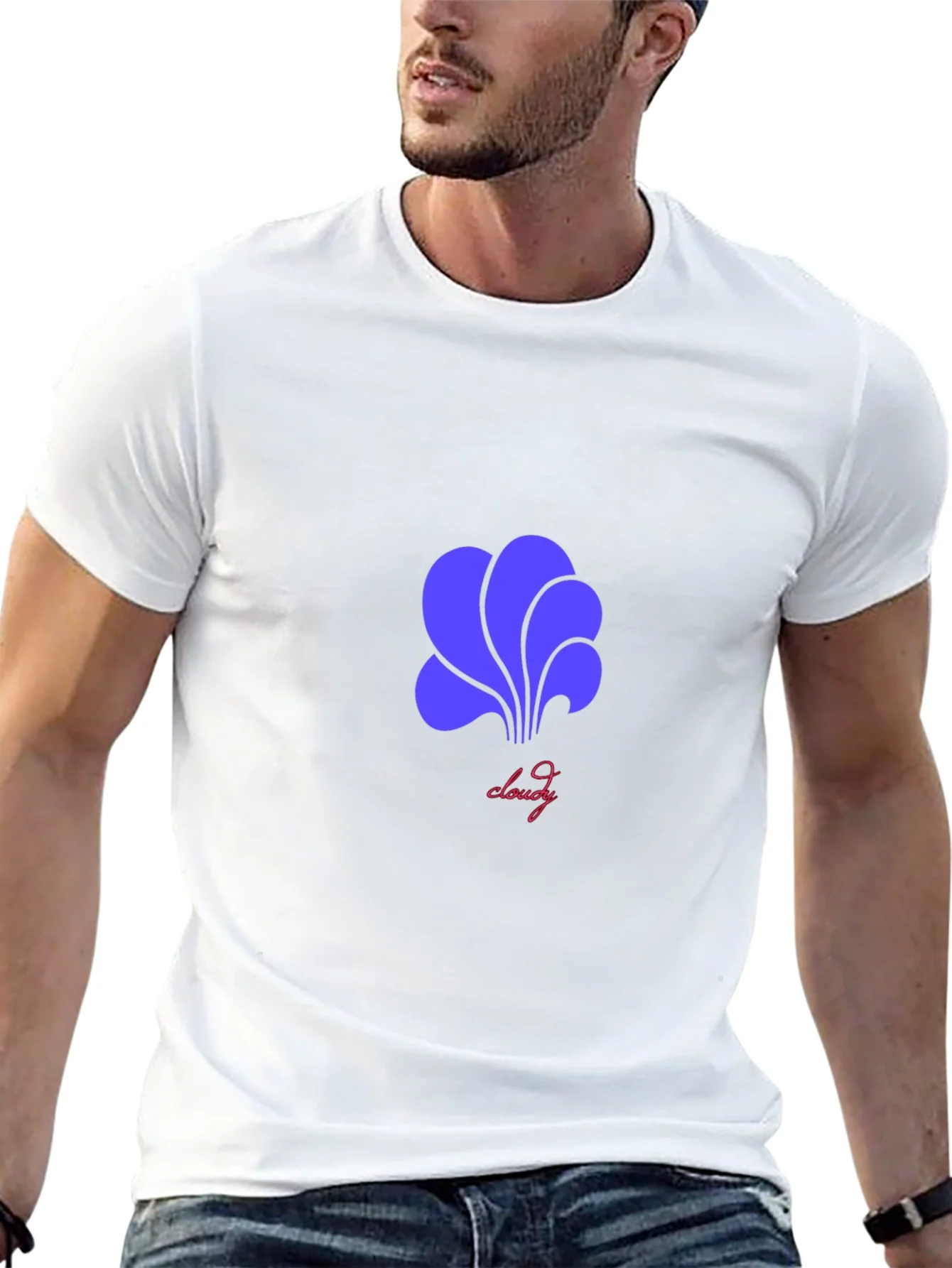 Camiseta Negra con Dise?o Abstracto Cloudy