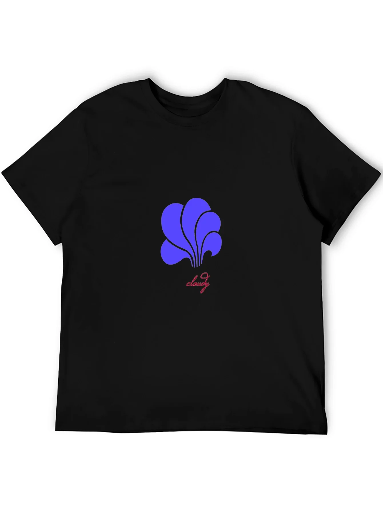 Camiseta Negra con Dise?o Abstracto Cloudy
