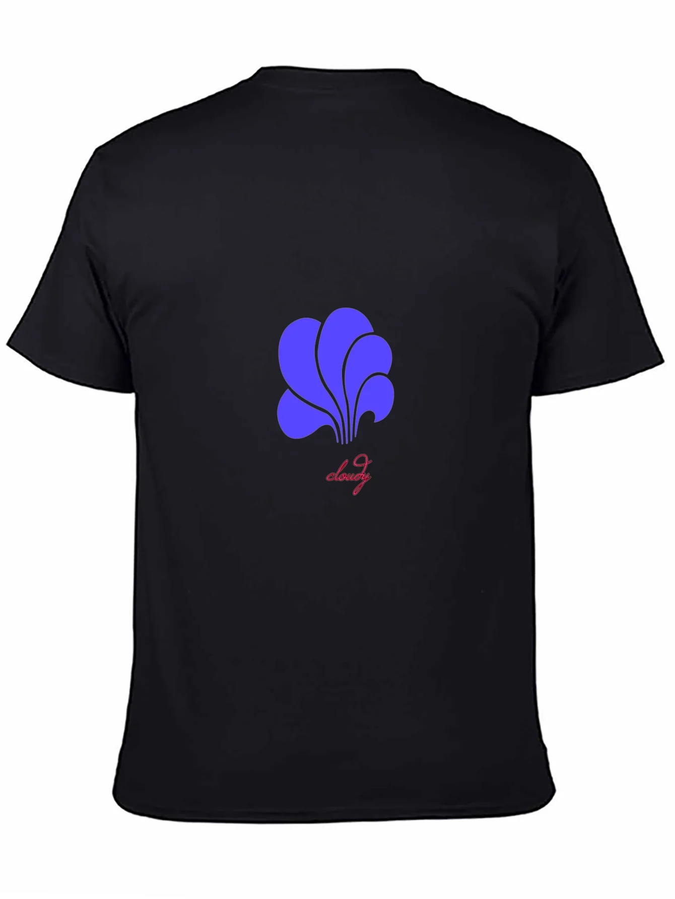 Camiseta Negra con Dise?o Abstracto Cloudy