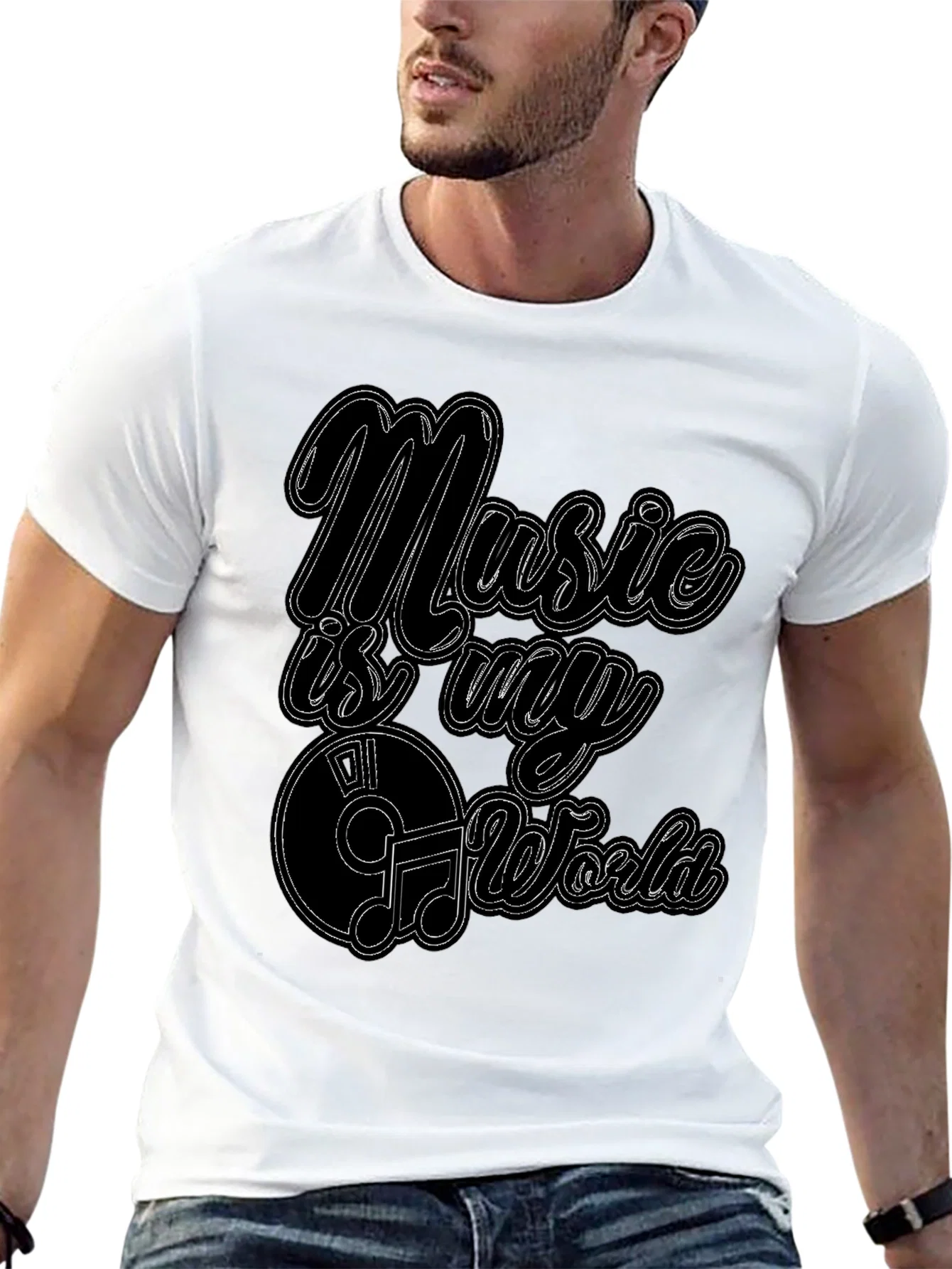 Rebbecca Music Is My World Graphic Black T-Shirt