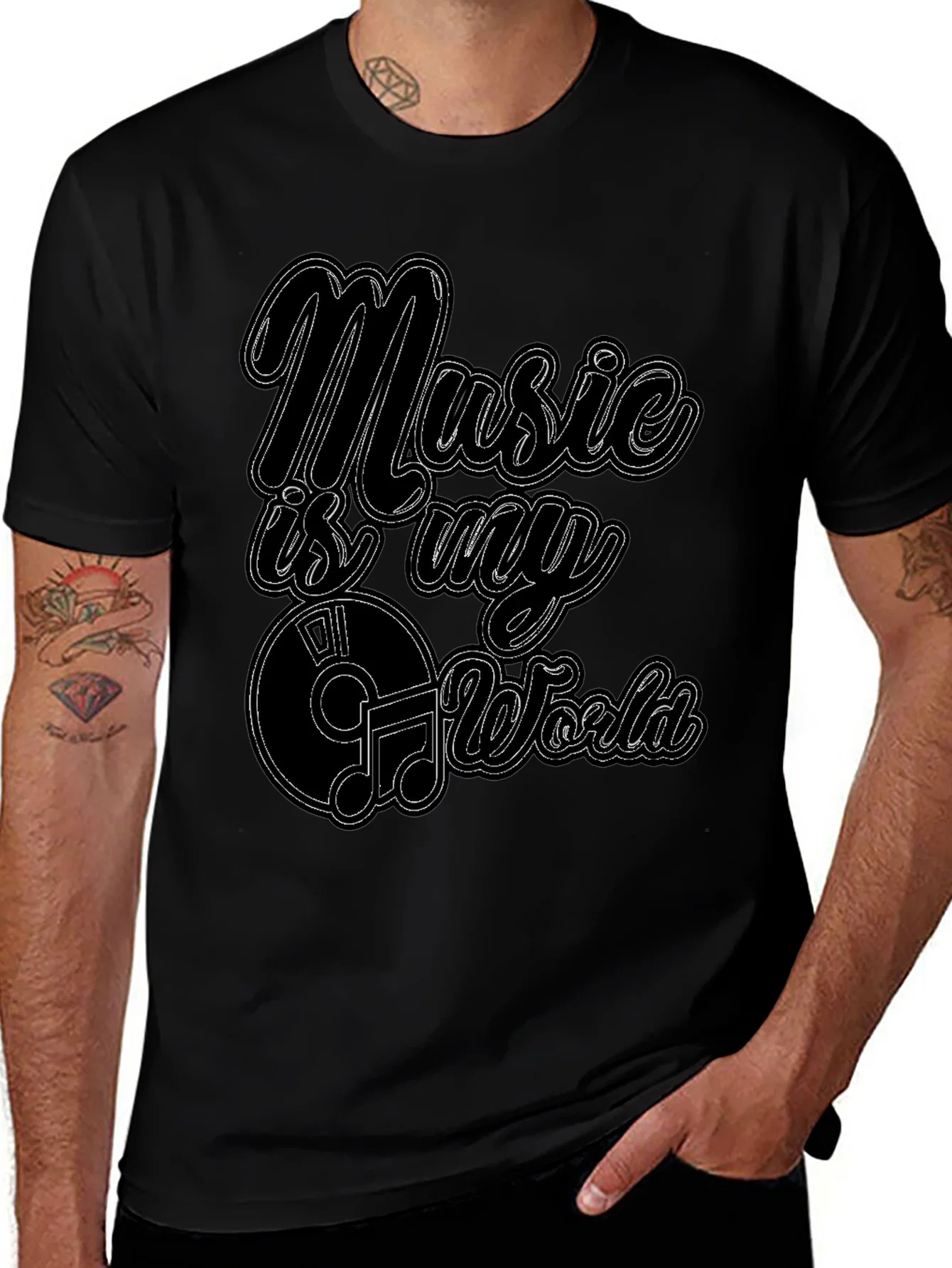 Rebbecca Music Is My World Graphic Black T-Shirt