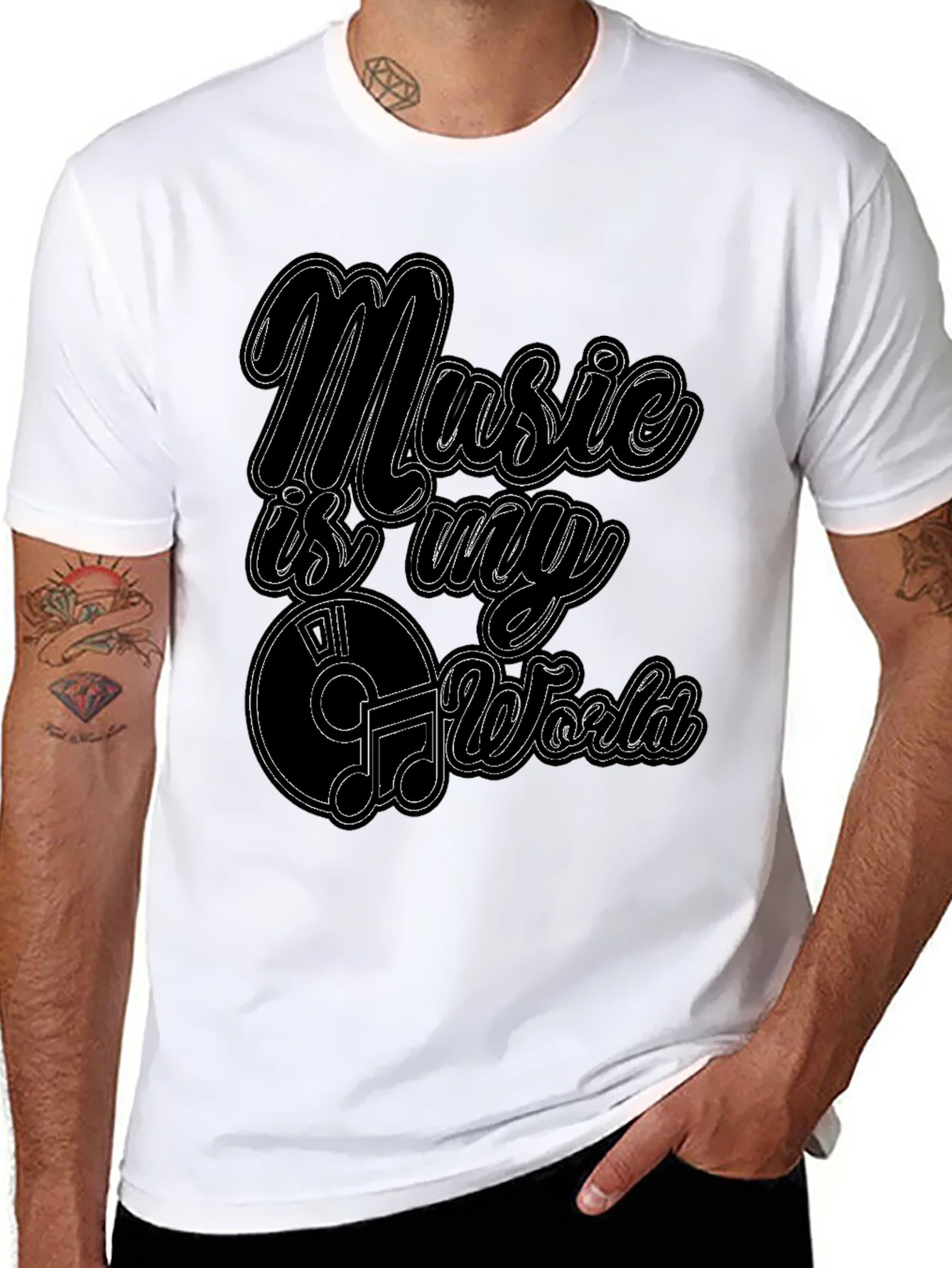 Rebbecca Music Is My World Graphic Black T-Shirt