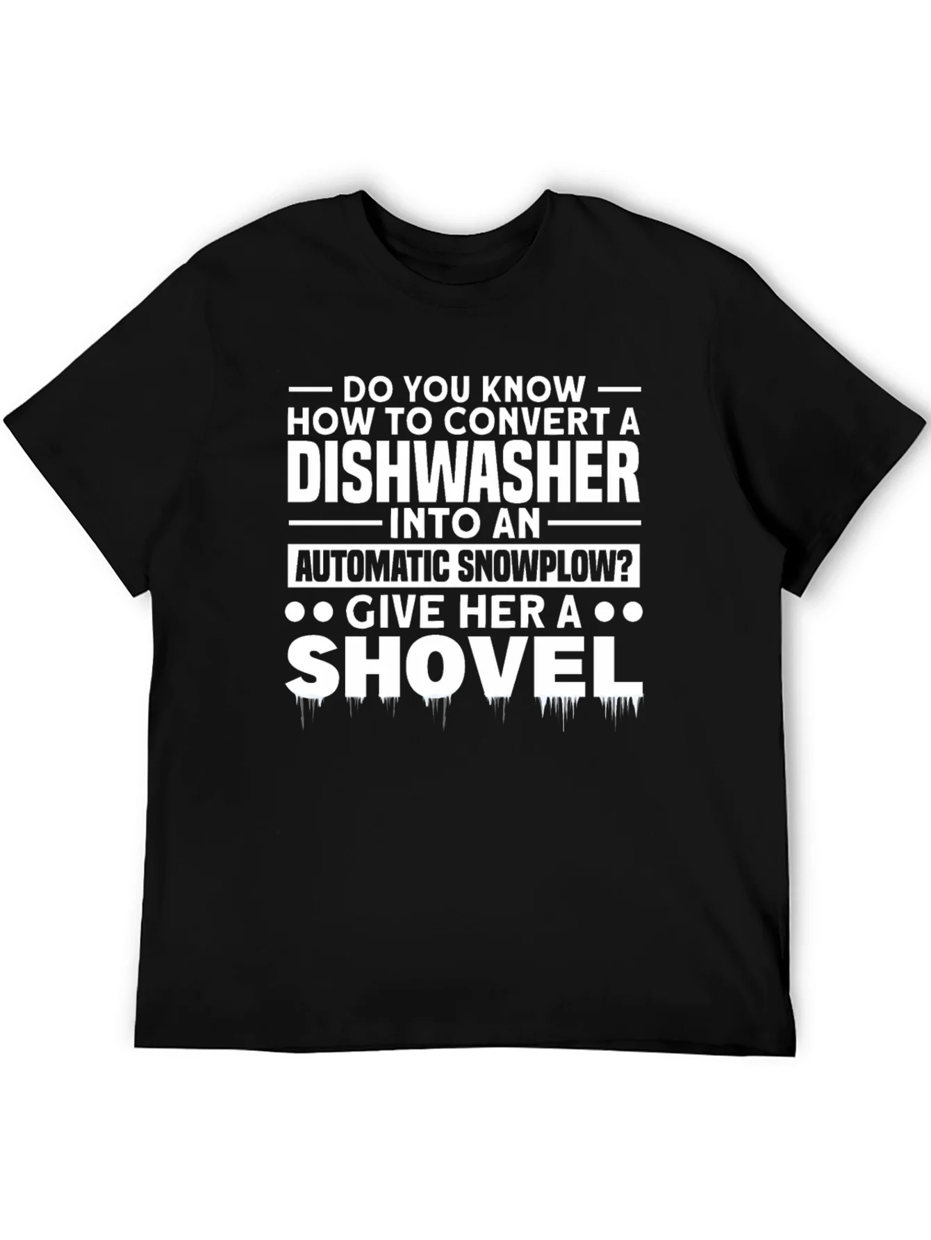 Camiseta Negra con Humor: Lavavajillas a Quitanieves